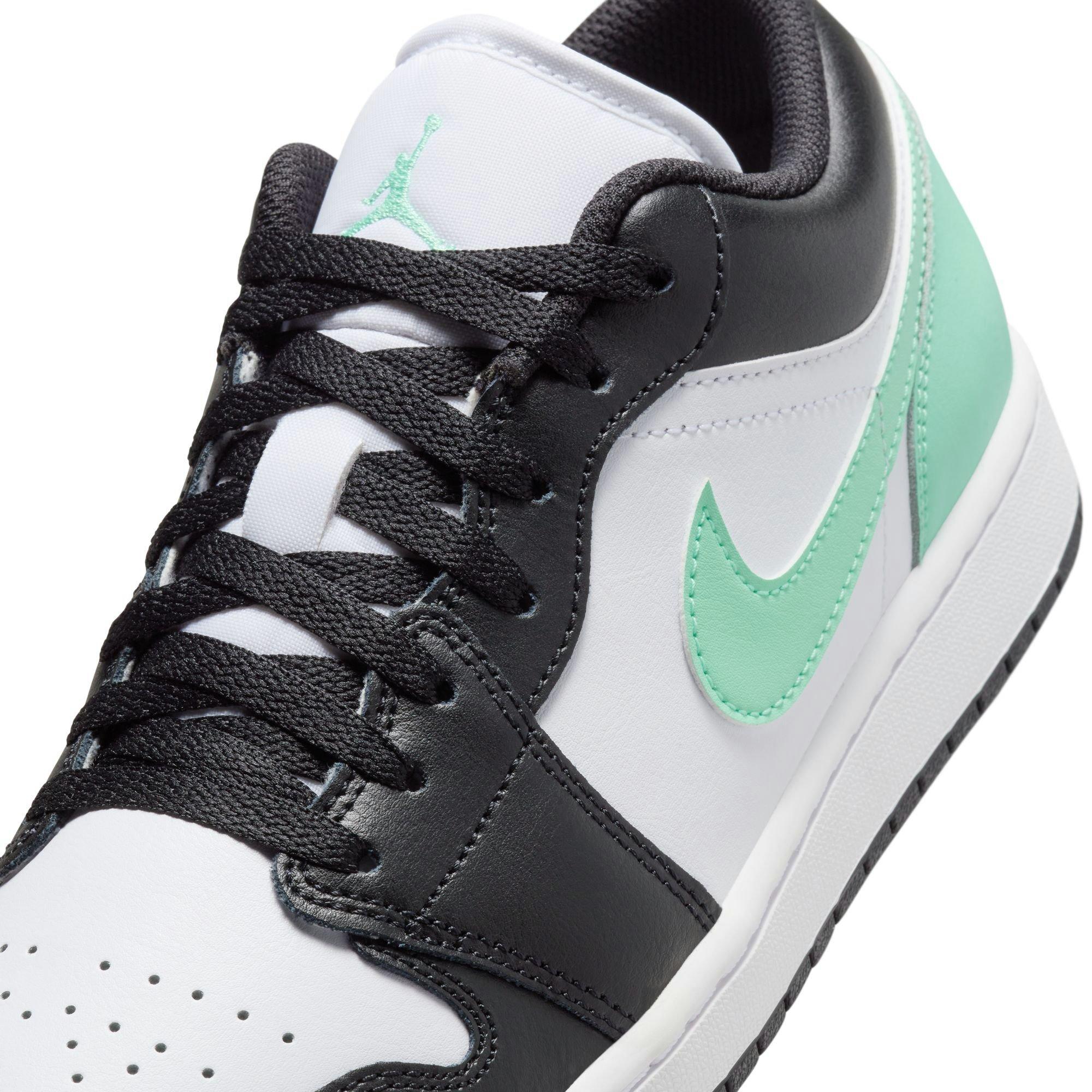 Jordan 1 Low "White/Black/Green Glow" Men's Shoe - WHITE/BLACK/GREEN Thumbnail View 9