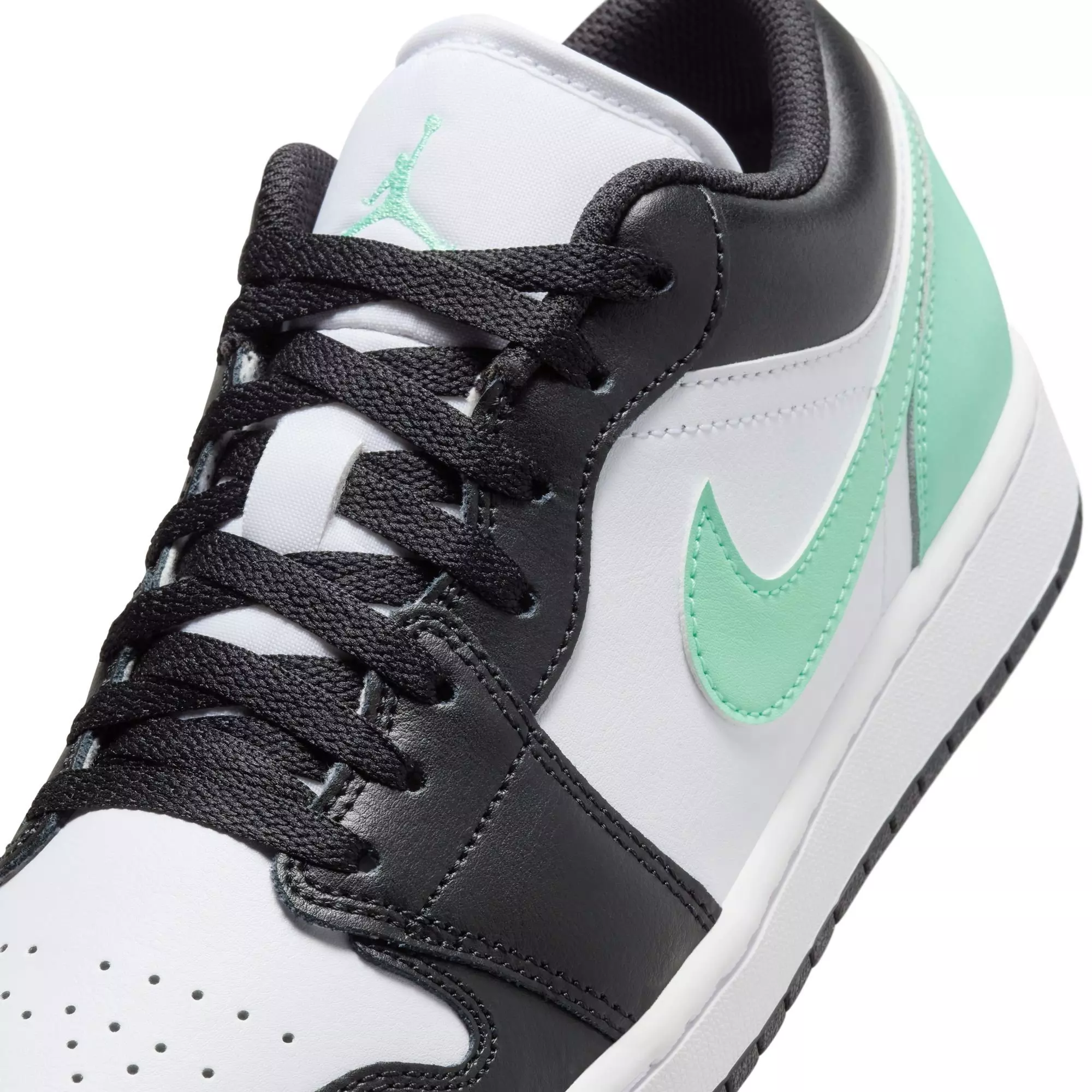 Jordan 1 Low "White/Black/Green Glow" Men's Shoe - WHITE/BLACK/GREEN