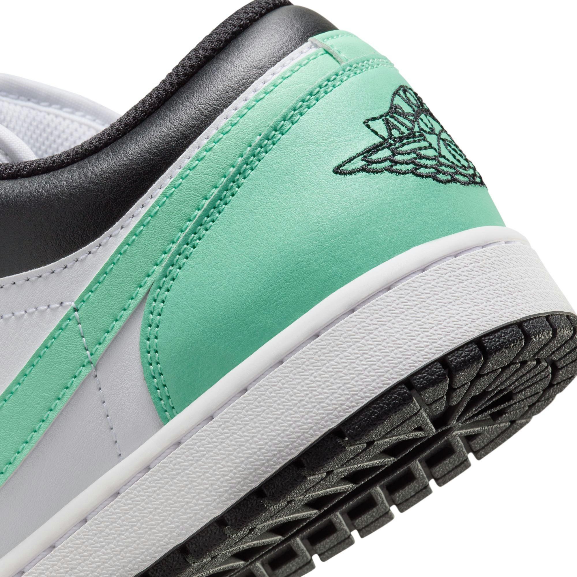 Jordan 1 Low "White/Black/Green Glow" Men's Shoe - WHITE/BLACK/GREEN Thumbnail View 10