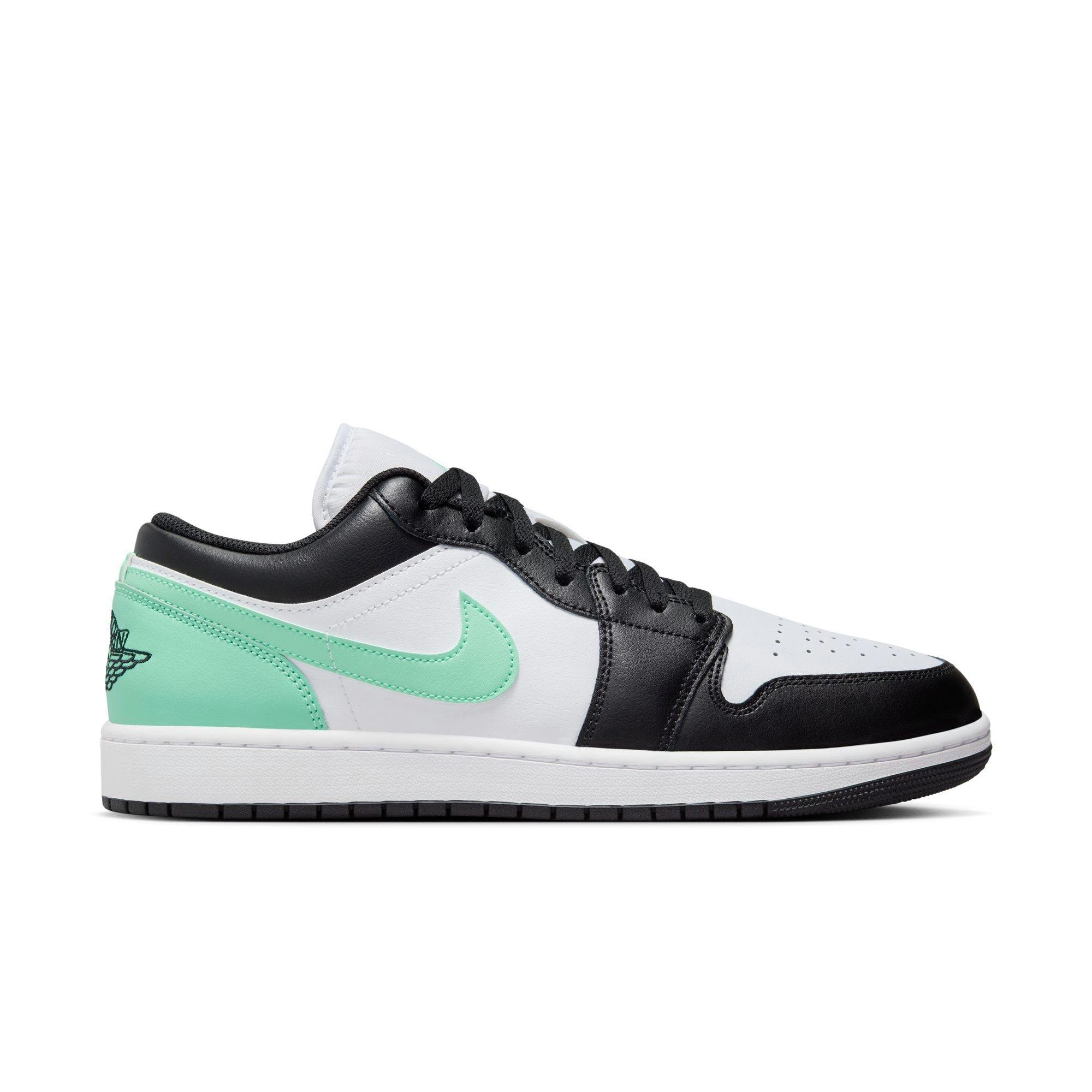 Jordan 1 Low "White/Black/Green Glow" Men's Shoe - WHITE/BLACK/GREEN Thumbnail View 1