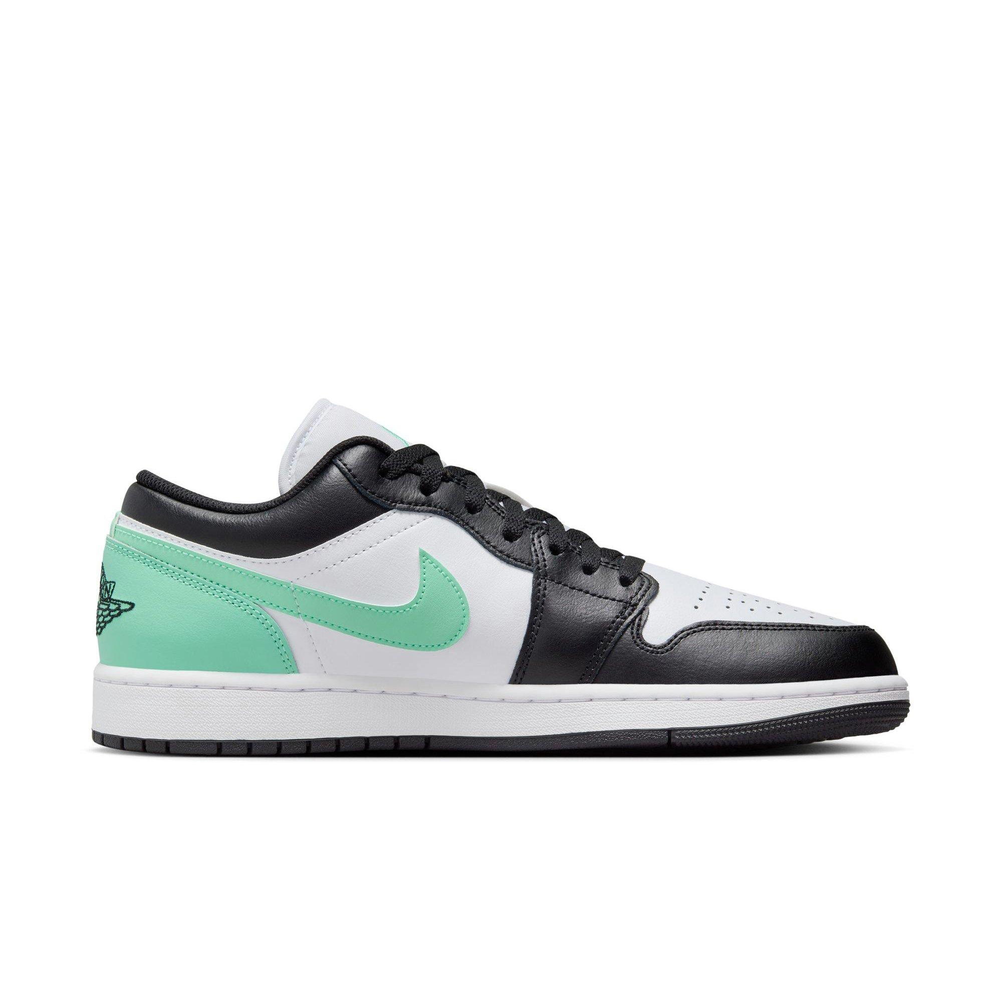 Jordan 1 Low "White/Black/Green Glow" Men's Shoe - WHITE/BLACK/GREEN Thumbnail View 2