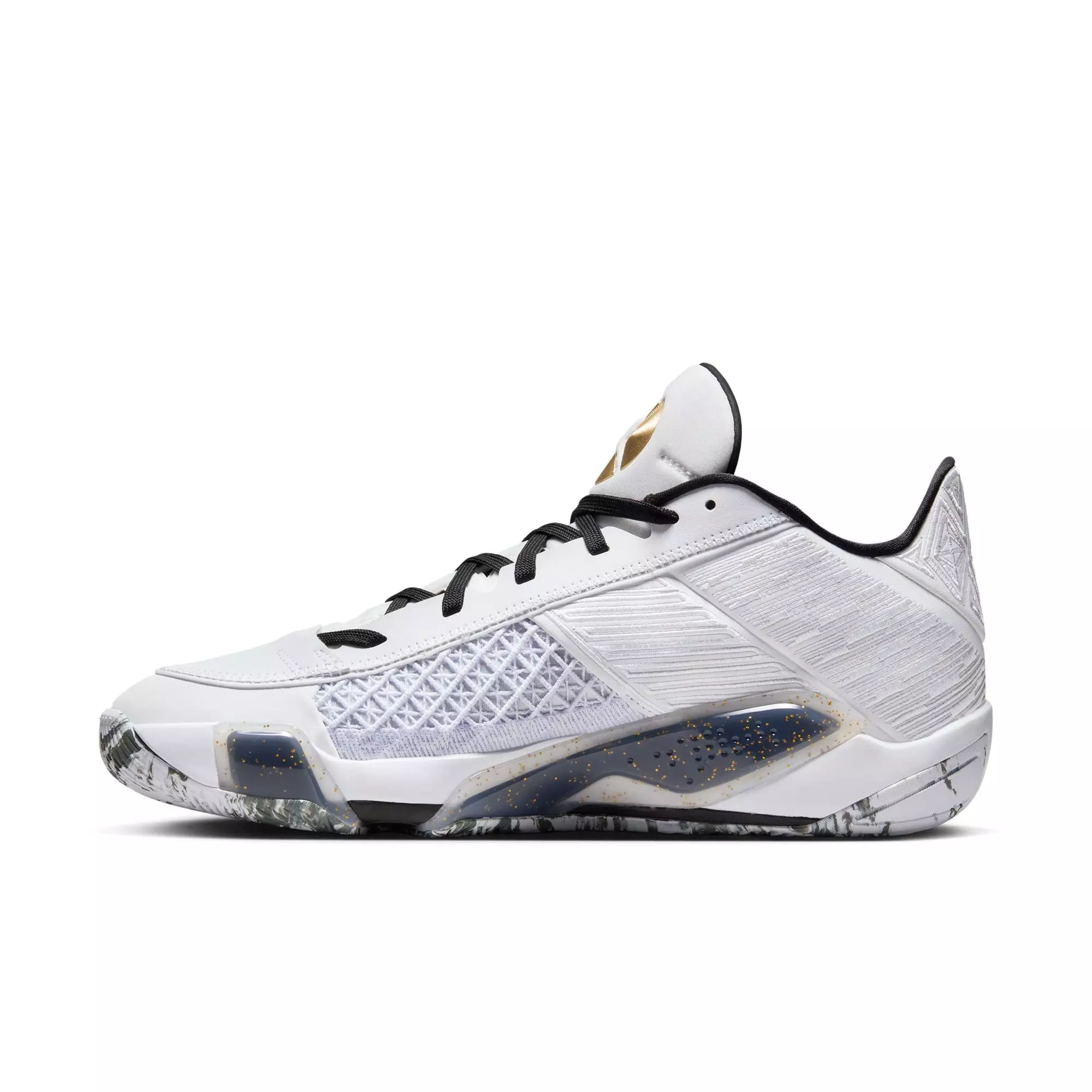 Jordan XXXVIII Low "Marble" Men's Basketball Shoe - WHITE/METALLIC GOLD/BLACK
