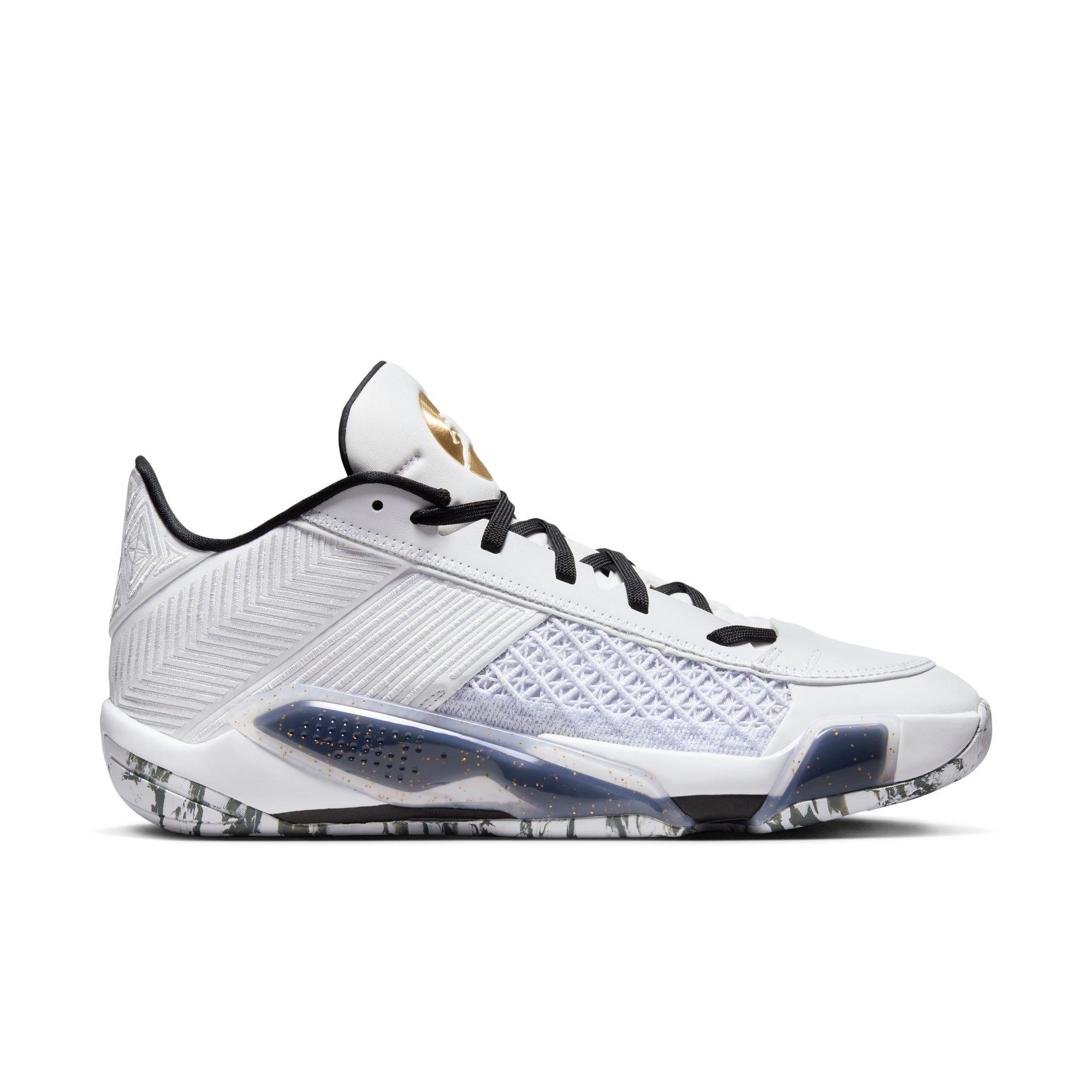 Jordan XXXVIII Low "Marble" Men's Basketball Shoe - WHITE/METALLIC GOLD/BLACK Thumbnail View 1