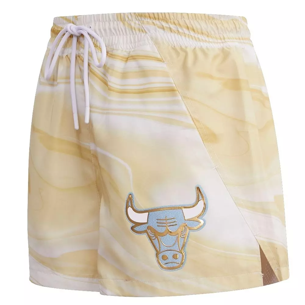 Pro Standard Women's Chicago Bulls Woven Shorts - Liquid Gold - GOLD