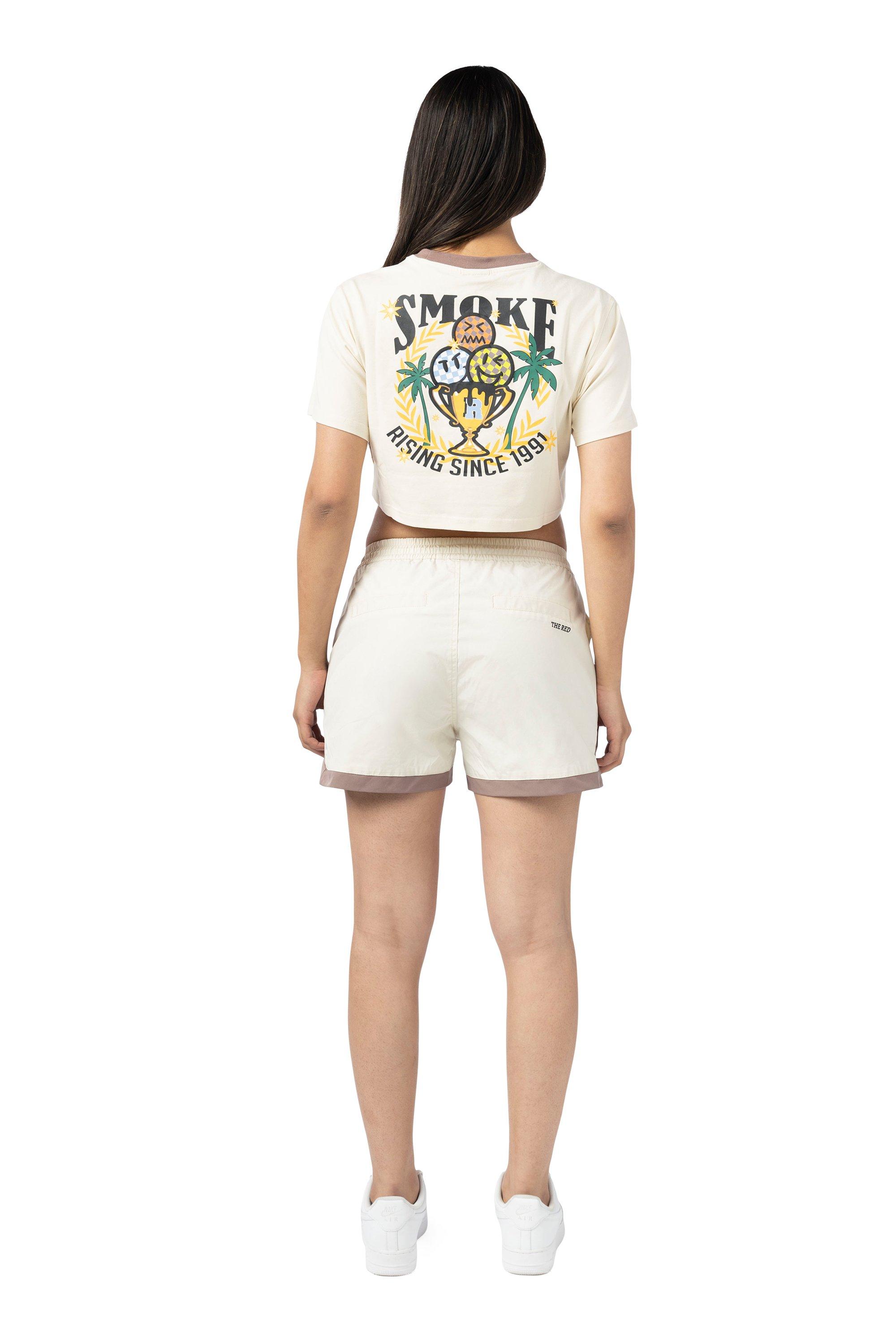 Smoke Rise Women's Good Times Graphic Crop Tee - Oatmeal - CREAM Thumbnail View 2