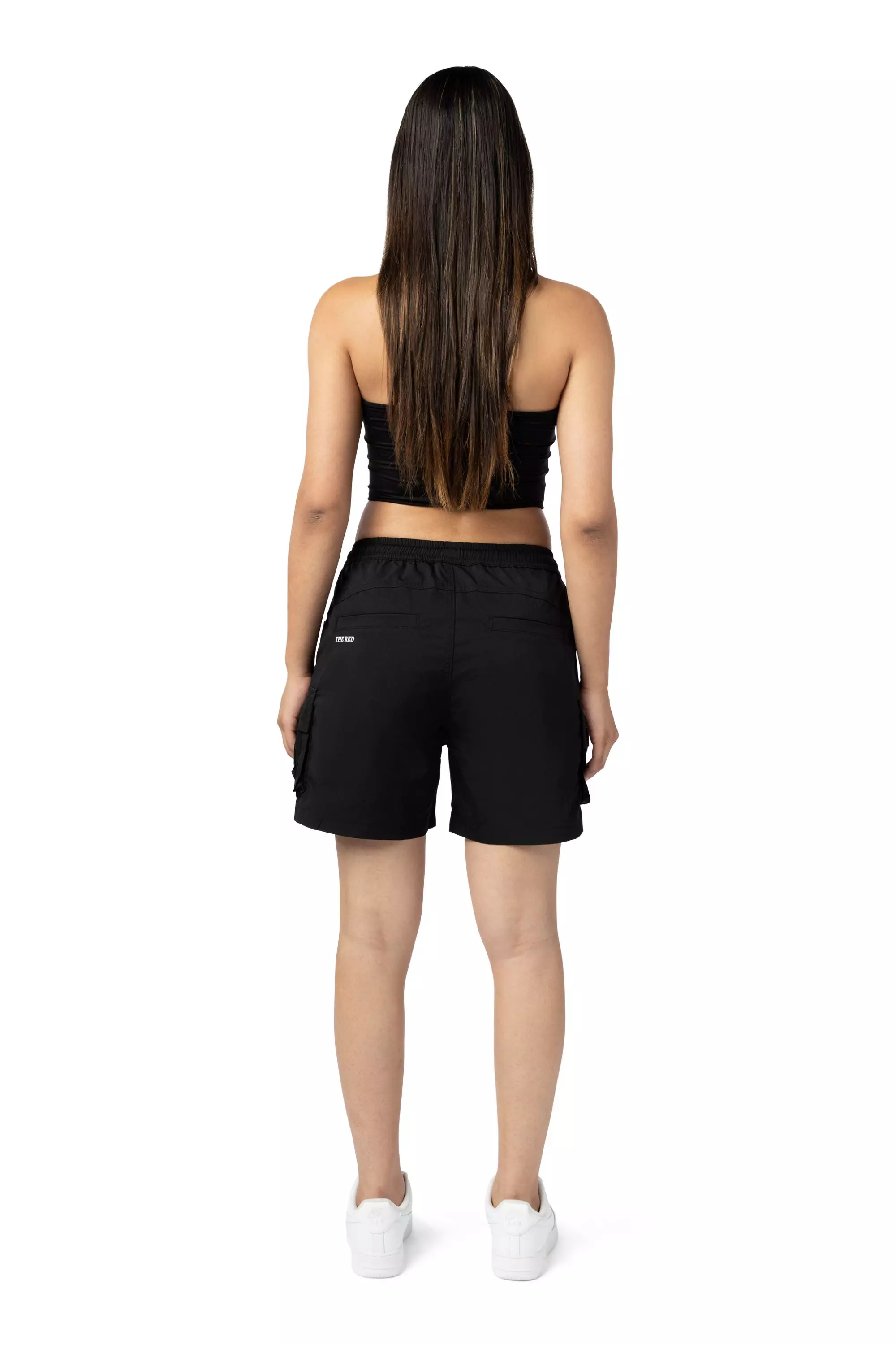 Smoke Rise Women's Woven Cargo Shorts - Black - BLACK