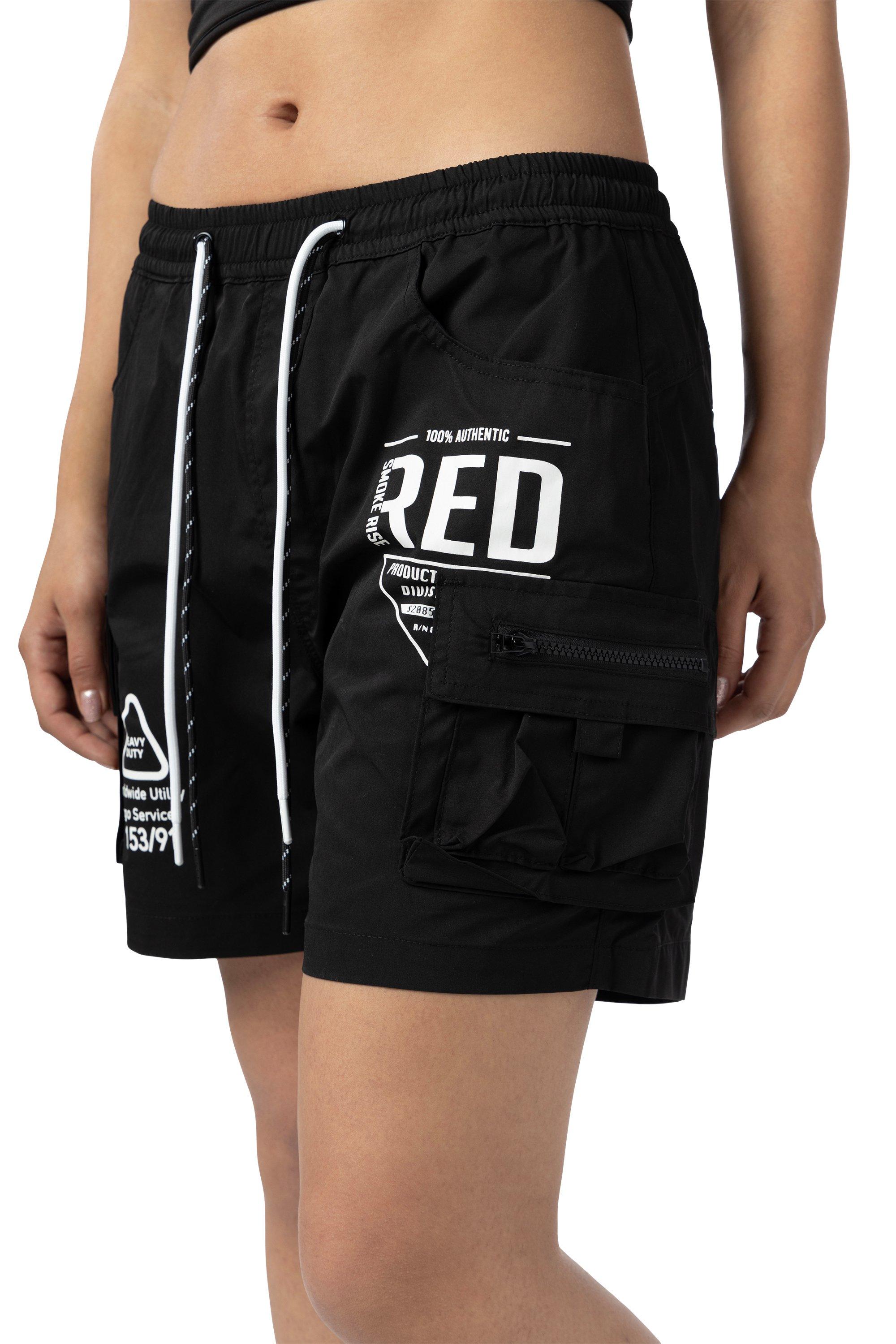 Smoke Rise Women's Woven Cargo Shorts - Black - BLACK Thumbnail View 3