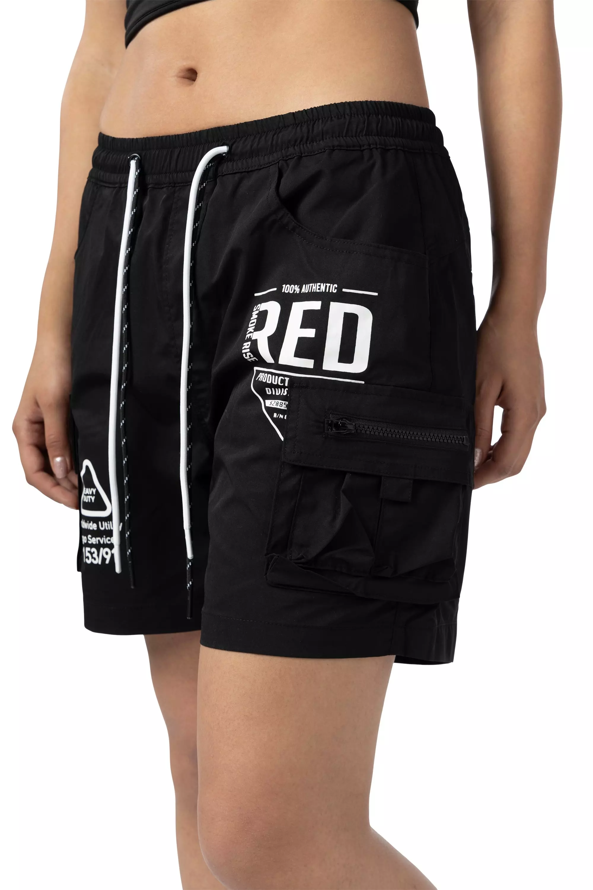 Smoke Rise Women's Woven Cargo Shorts - Black - BLACK