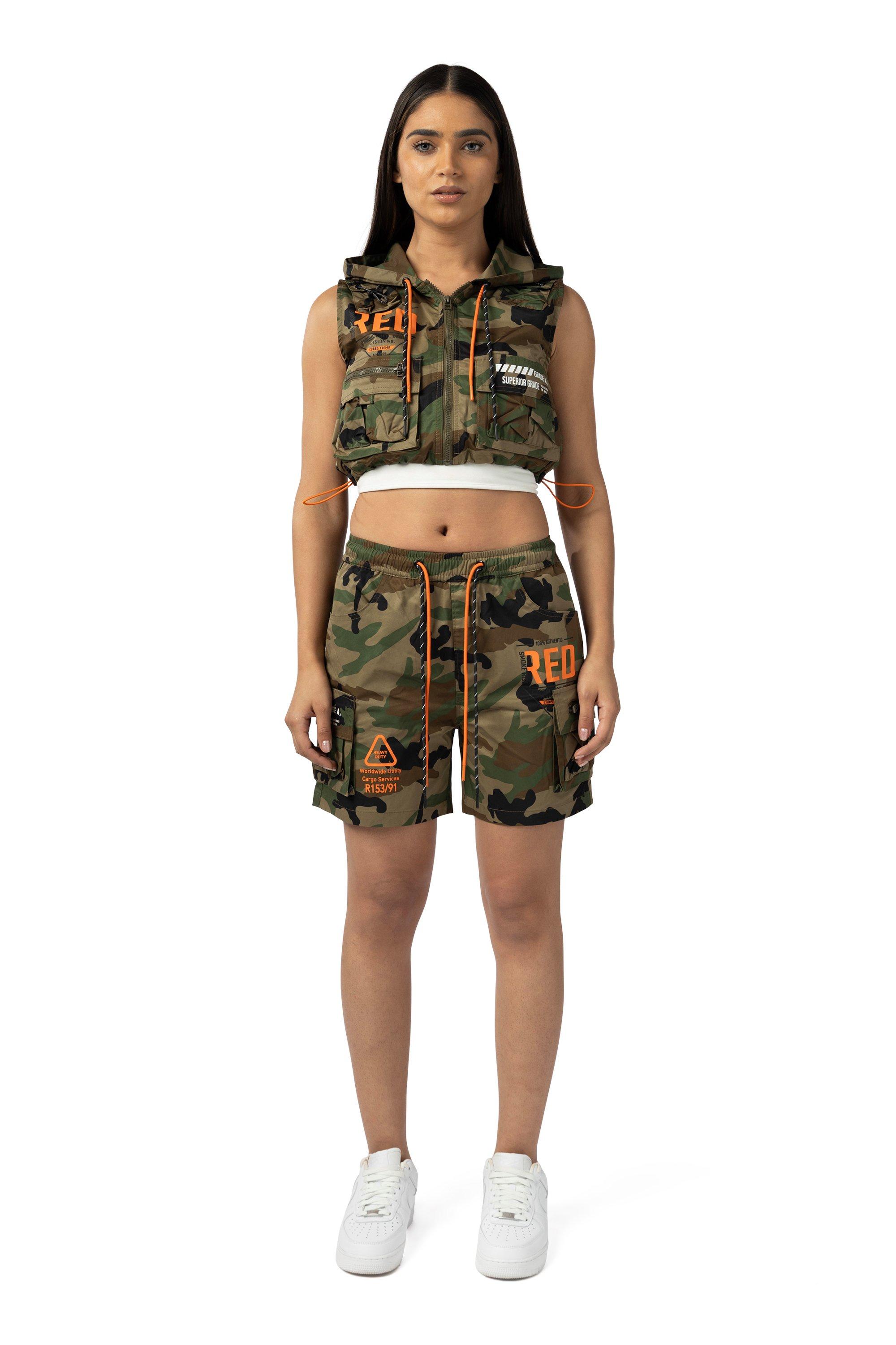 Smoke Rise Women's Woven Cargo Shorts - Camo - CAMOUFLAGE Thumbnail View 1