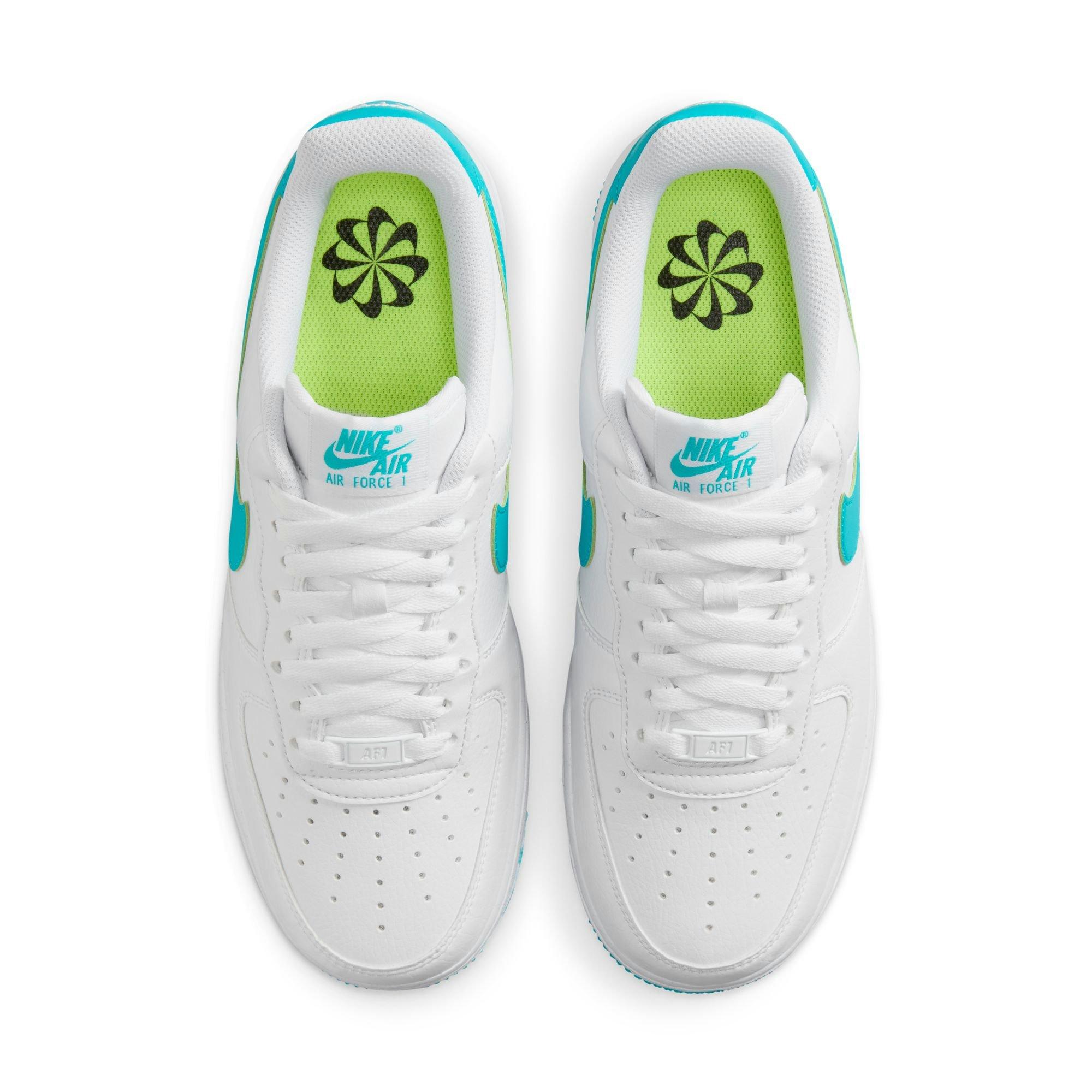 Nike Air Force 1 '07 Next Nature "White/Dusty Cactus/White/Volt" Women's Shoe - WHITE/TEAL Thumbnail View 7