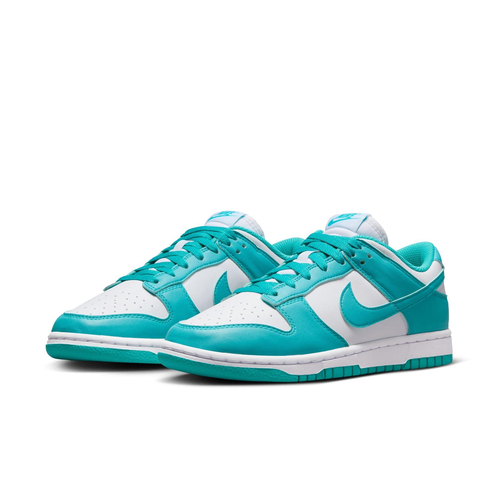Nike Dunk Low "White/Dusty Cactus" Women's Shoe - WHITE/TEAL Thumbnail View 4