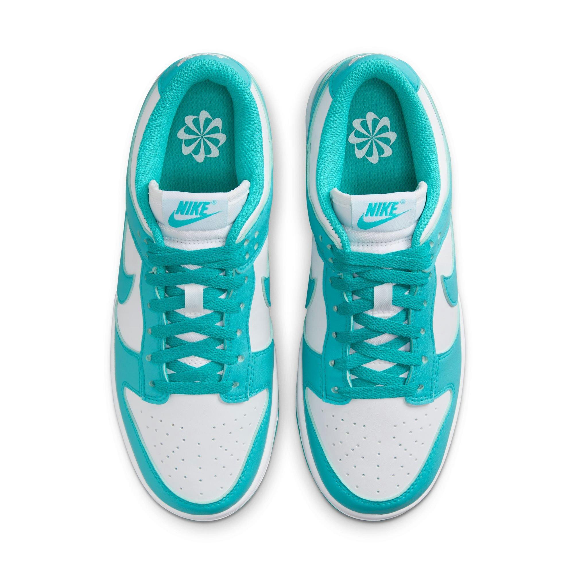 Nike Dunk Low "White/Dusty Cactus" Women's Shoe - WHITE/TEAL Thumbnail View 6