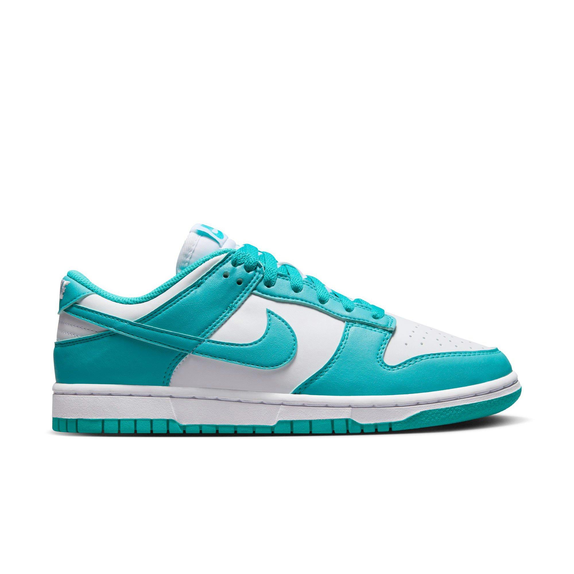 Nike Dunk Low "White/Dusty Cactus" Women's Shoe - WHITE/TEAL Thumbnail View 1