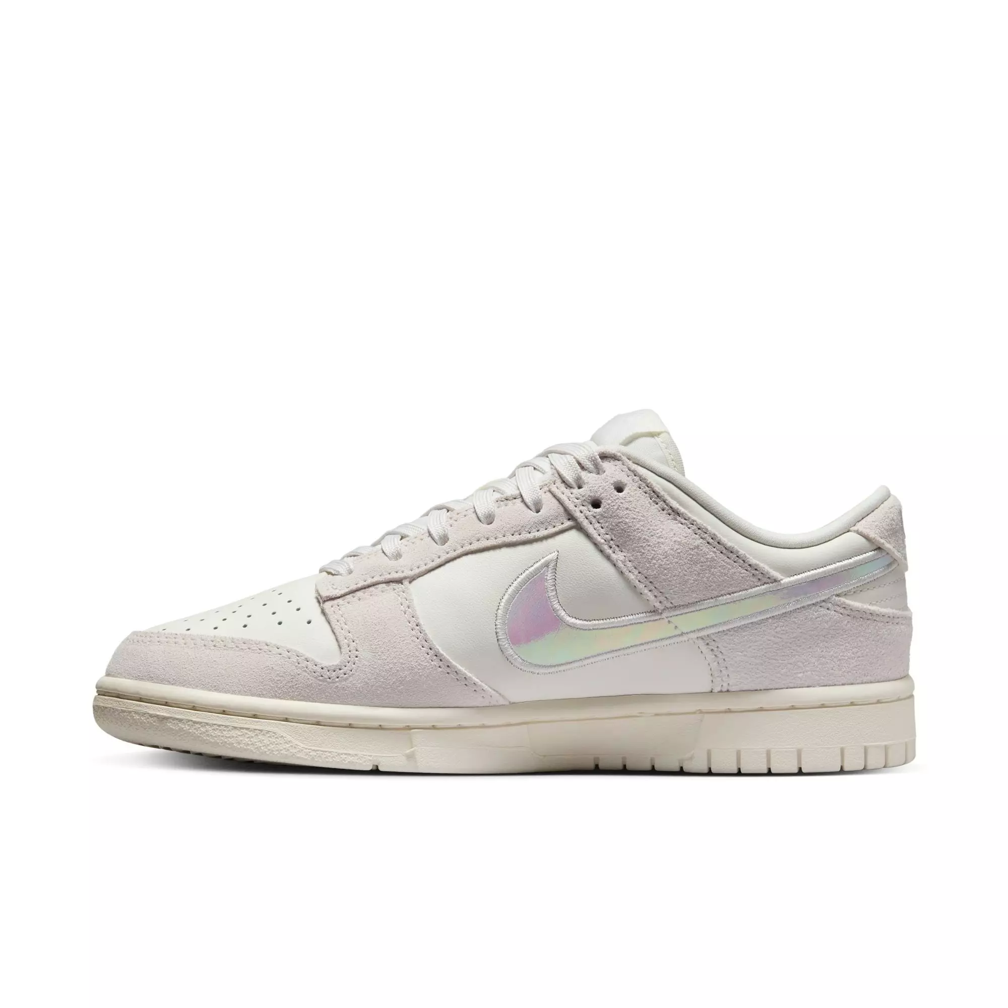 Nike Dunk Low "Iridescent Swoosh" Women's Shoe - SAIL/SIREN RED/HYPER PINK