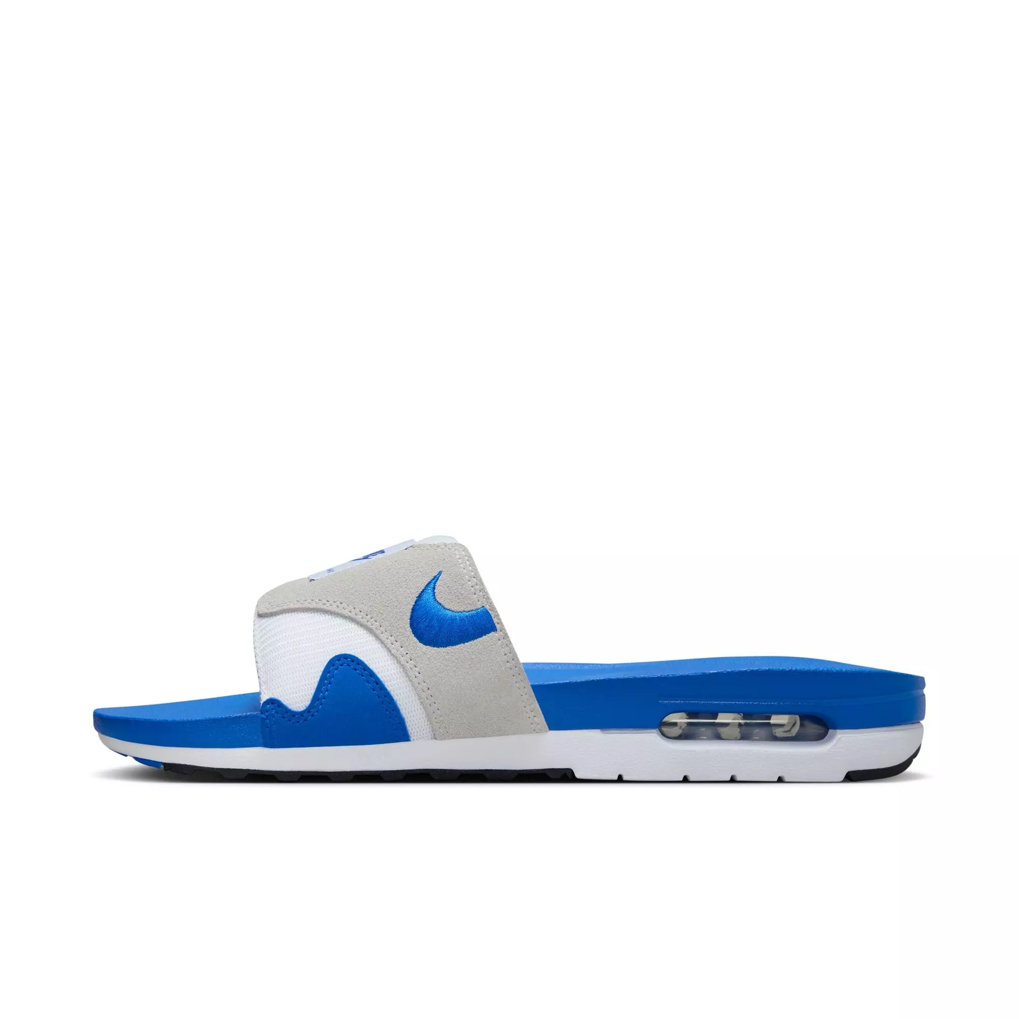 Nike Air Max 1 "White/Royal Blue/Black/Lt Neutral Grey" Men's Slide - BLUE/WHITE