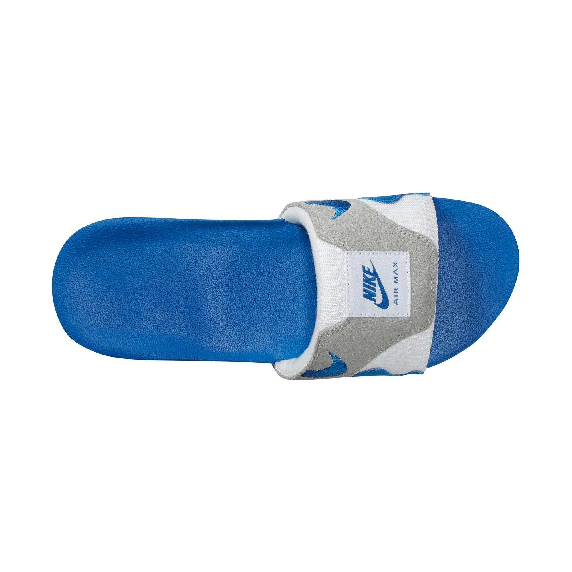 Nike Air Max 1 Men's Slide White/Royal Blue | Hibbett
