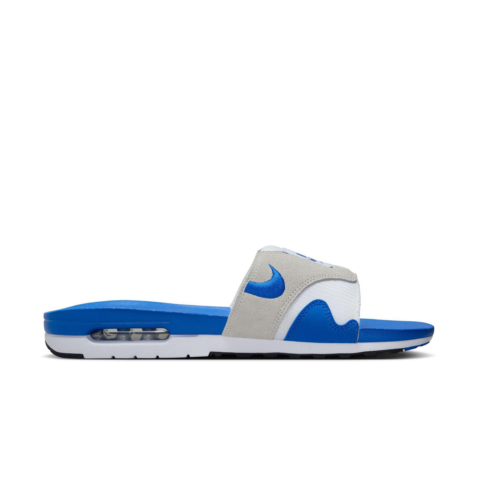 Nike Air Max 1 "White/Royal Blue/Black/Lt Neutral Grey" Men's Slide - BLUE/WHITE