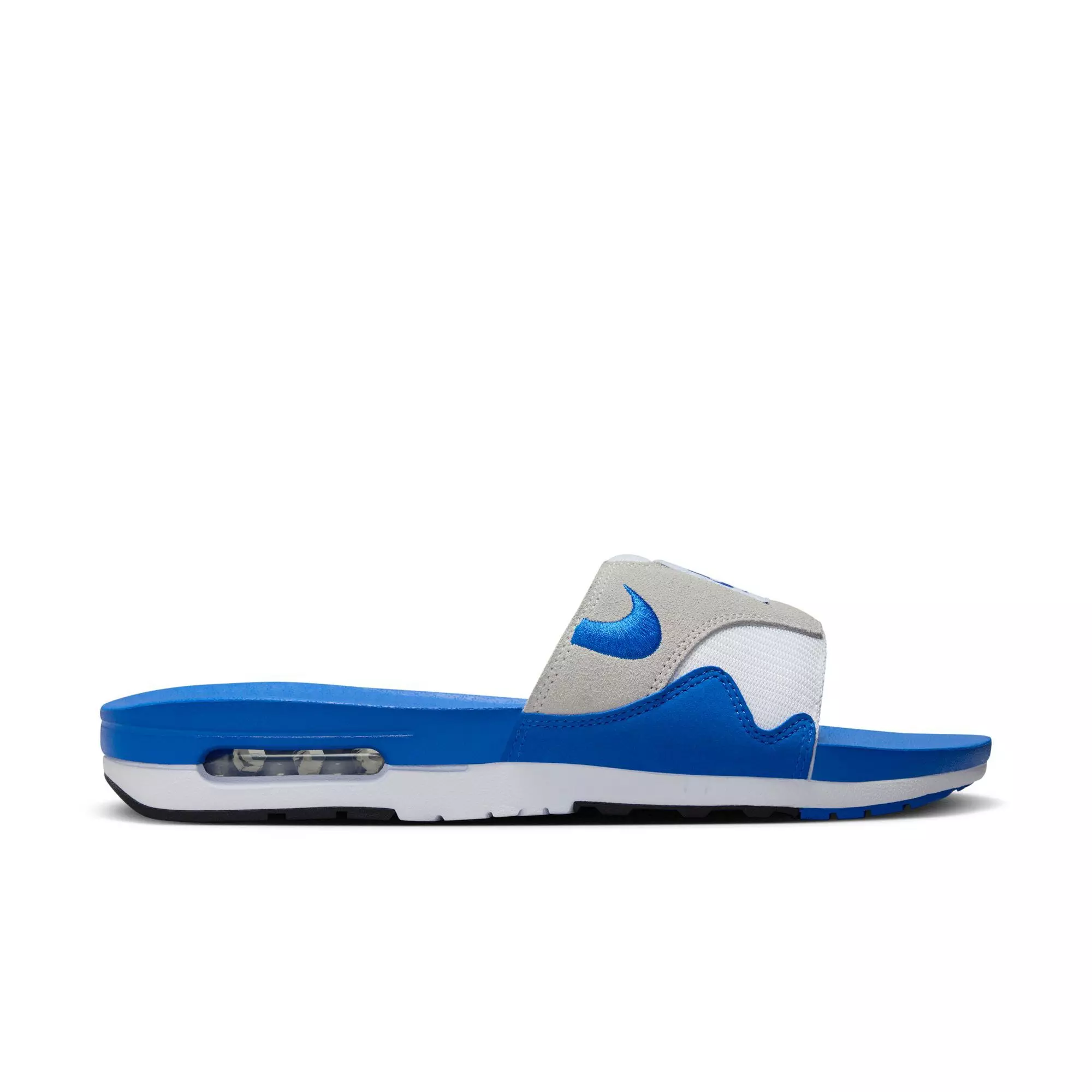 Nike Air Max 1 "White/Royal Blue/Black/Lt Neutral Grey" Men's Slide - BLUE/WHITE