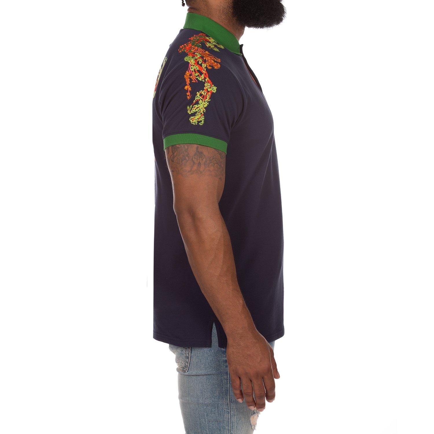 AKOO Men's Greenery Polo - Blue - NAVY Thumbnail View 3