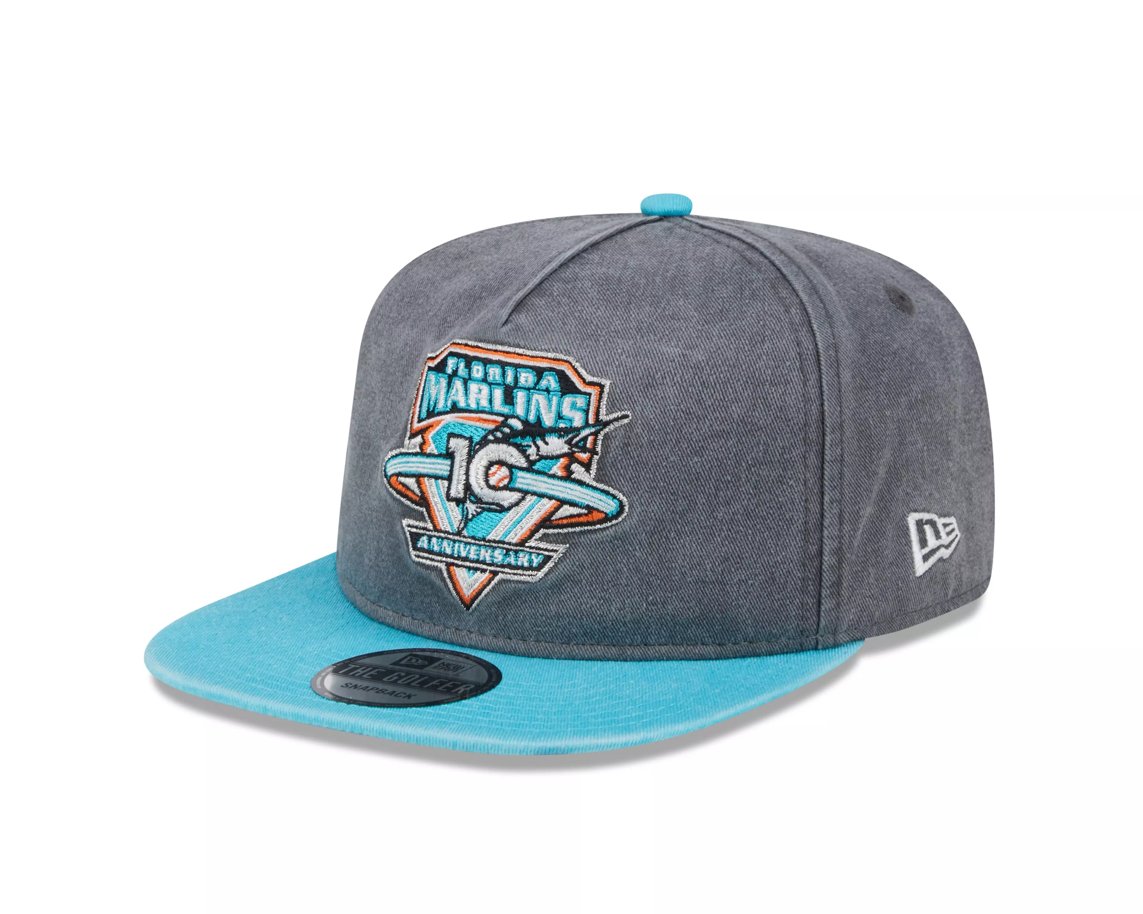 New Era Florida Marlins Golfer MLB Pigment Dyed Snapback - BLACK