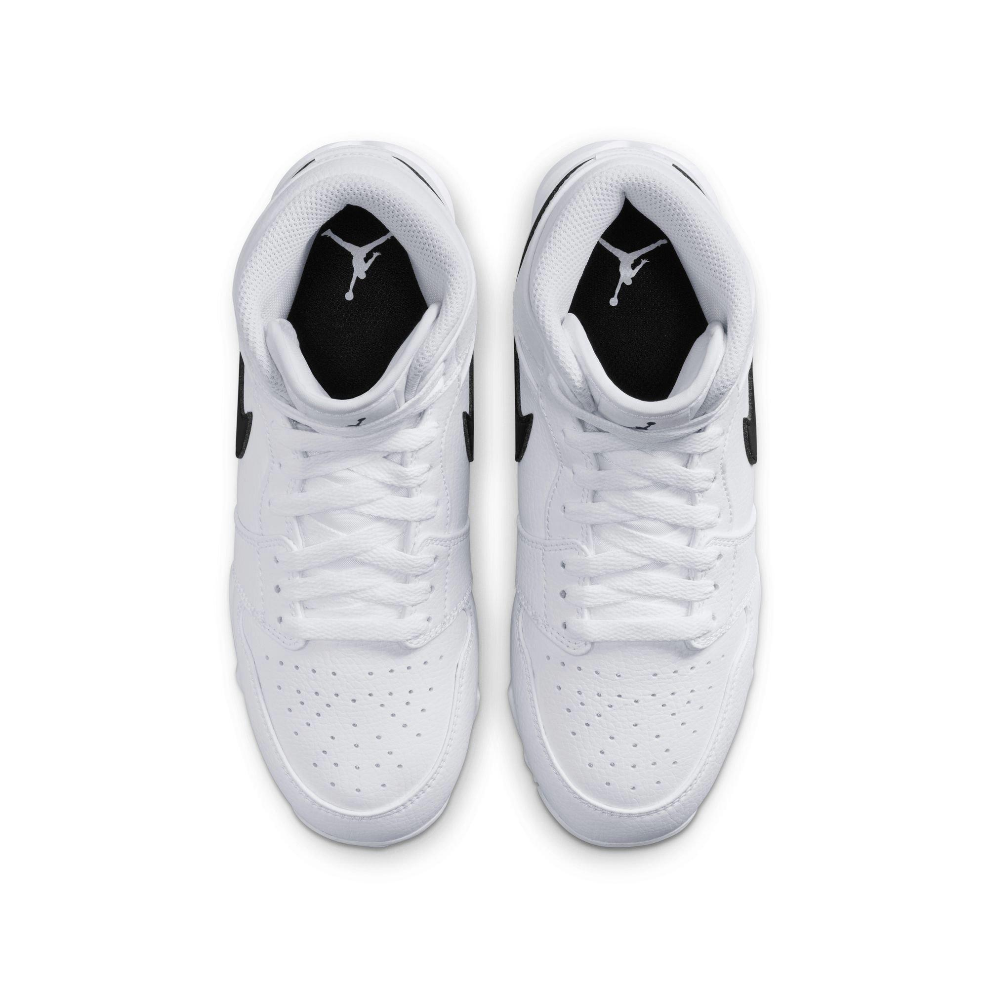 Jordan 1 Mid  Grade School Boys' "White/Black" Multisport Cleat