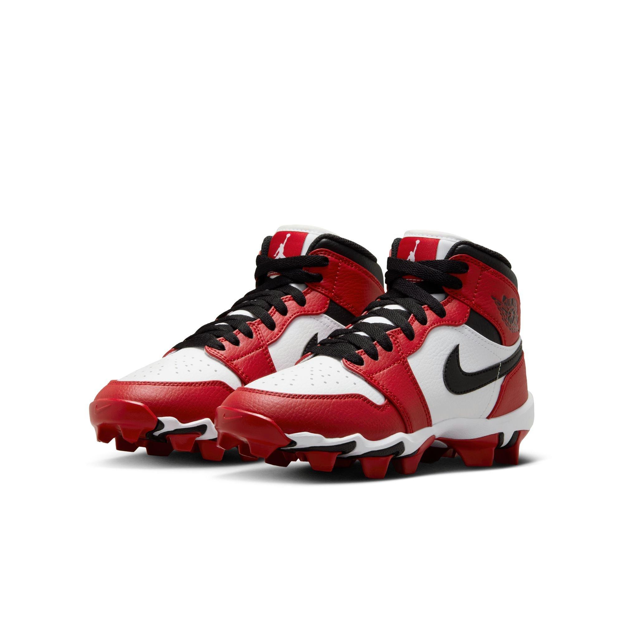 Jordan 1 Mid  Grade School Boys' "White/Black/Gym Red" Multisport Cleat