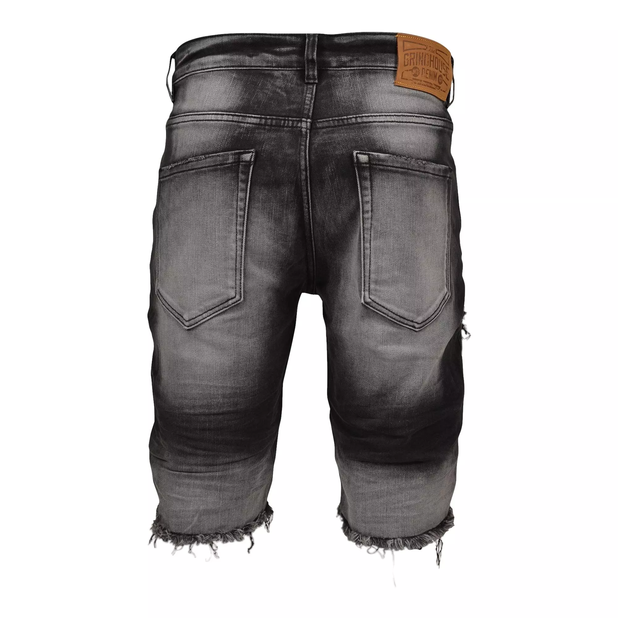 Grindhouse Men's Distressed Denim Shorts - Black - BLACK