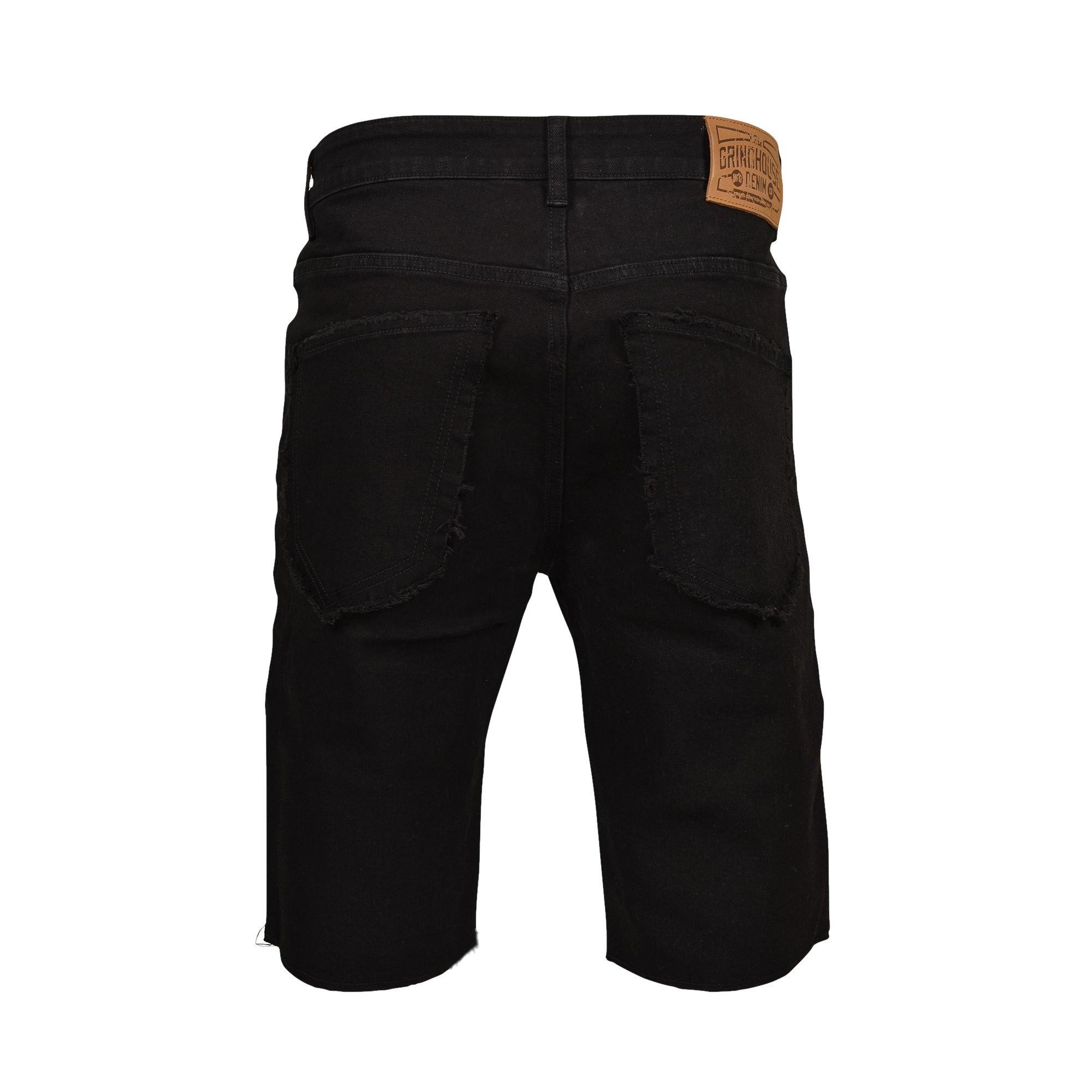 Grindhouse Black With Frayed Pocket Men's Shorts