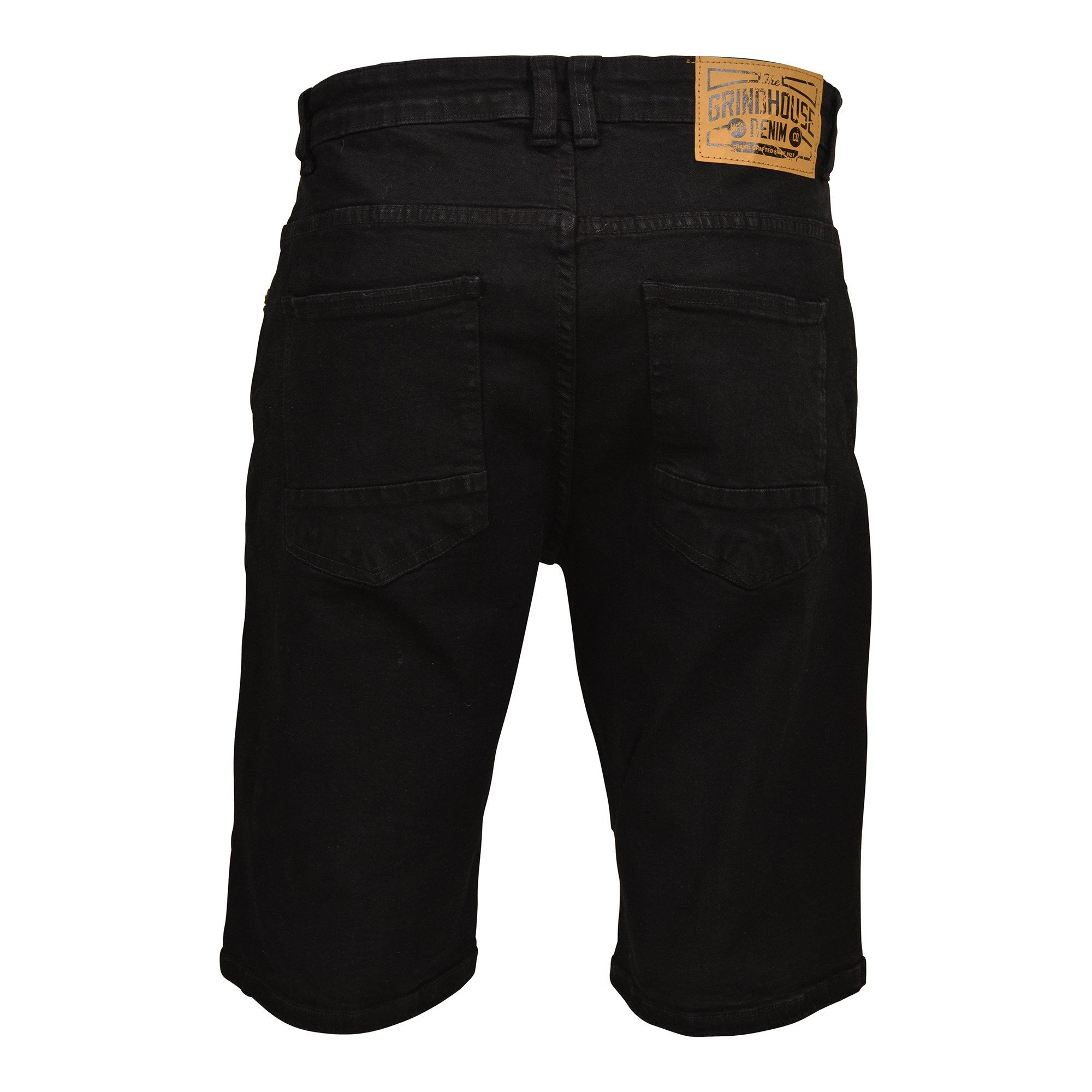 Grindhouse Black Angled Seam Denim Men's Shorts