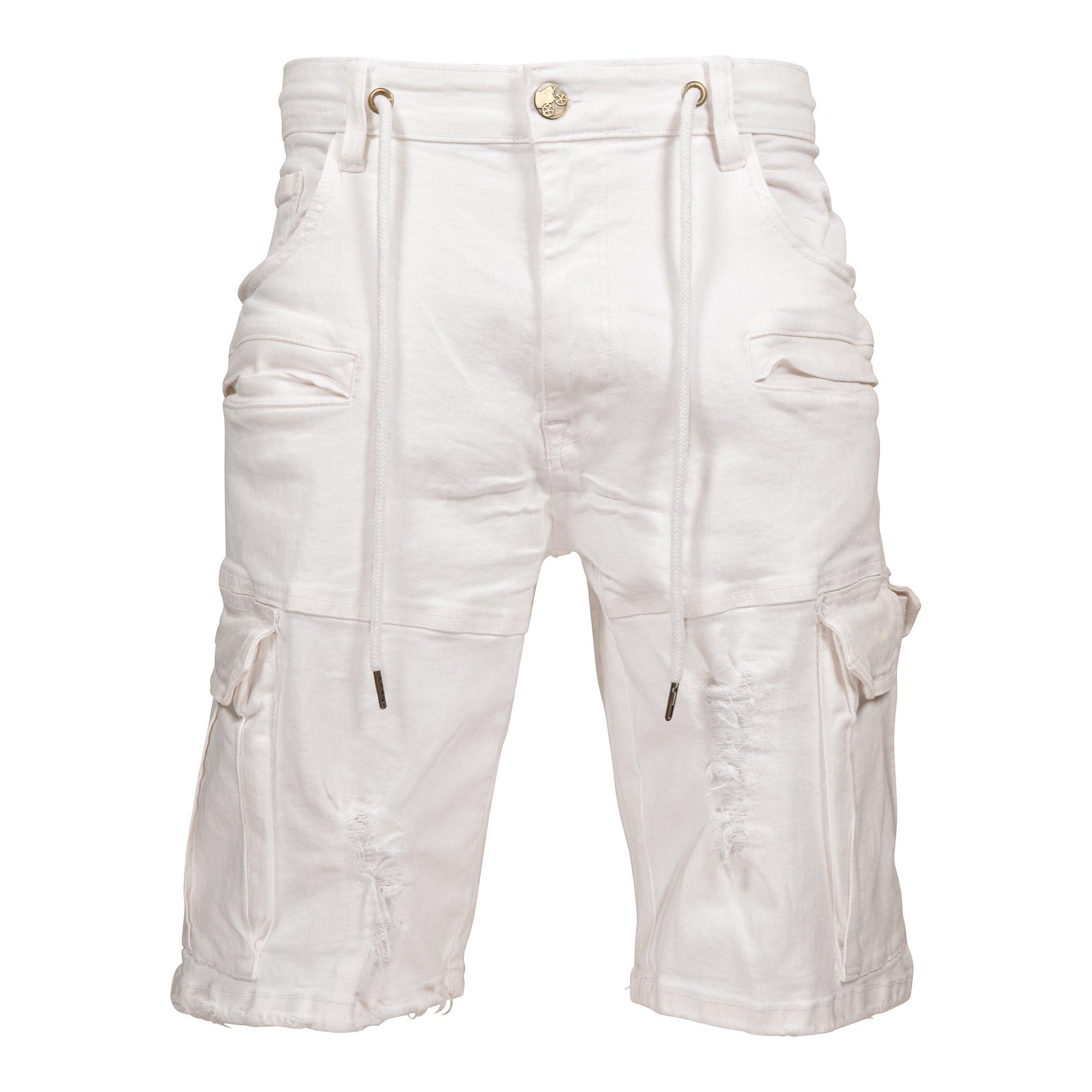 Grindhouse Men's White Cargo Pocket Shorts - WHITE