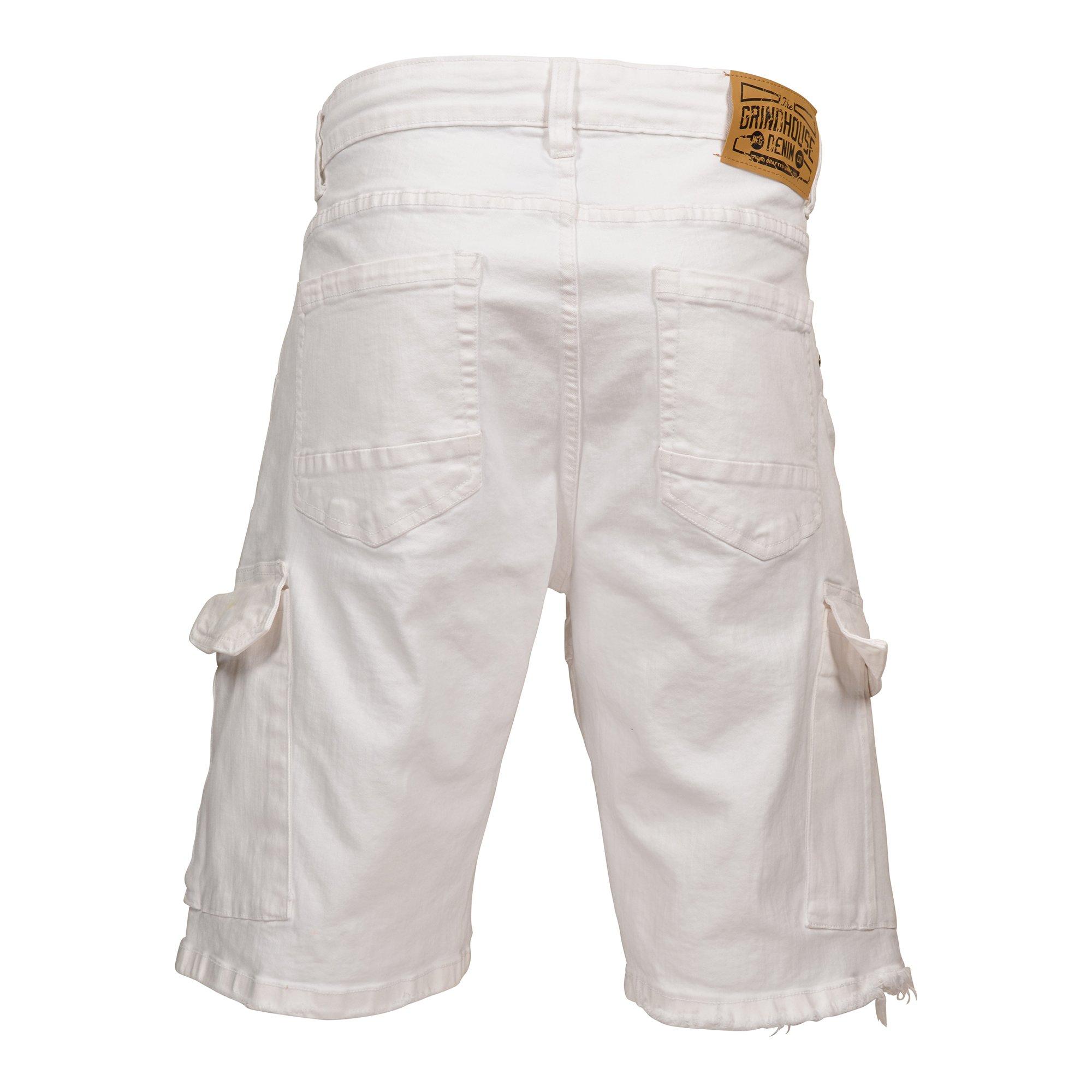 Grindhouse White Cargo Pocket Men's Shorts