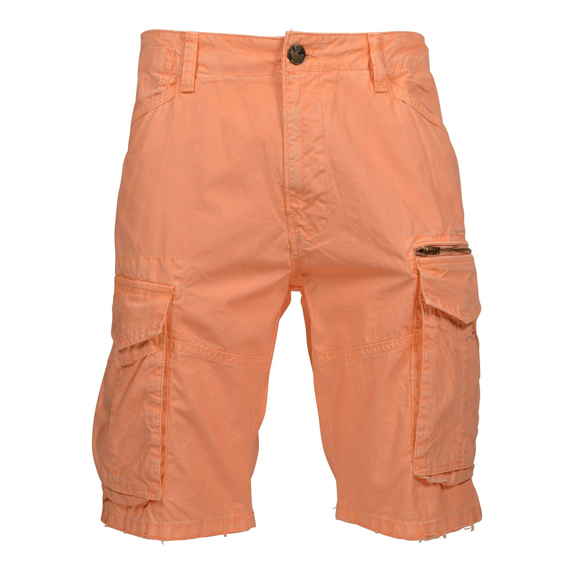 Grindhouse Men's Coral Washed Twill Cargo Pocket Shorts - PINK