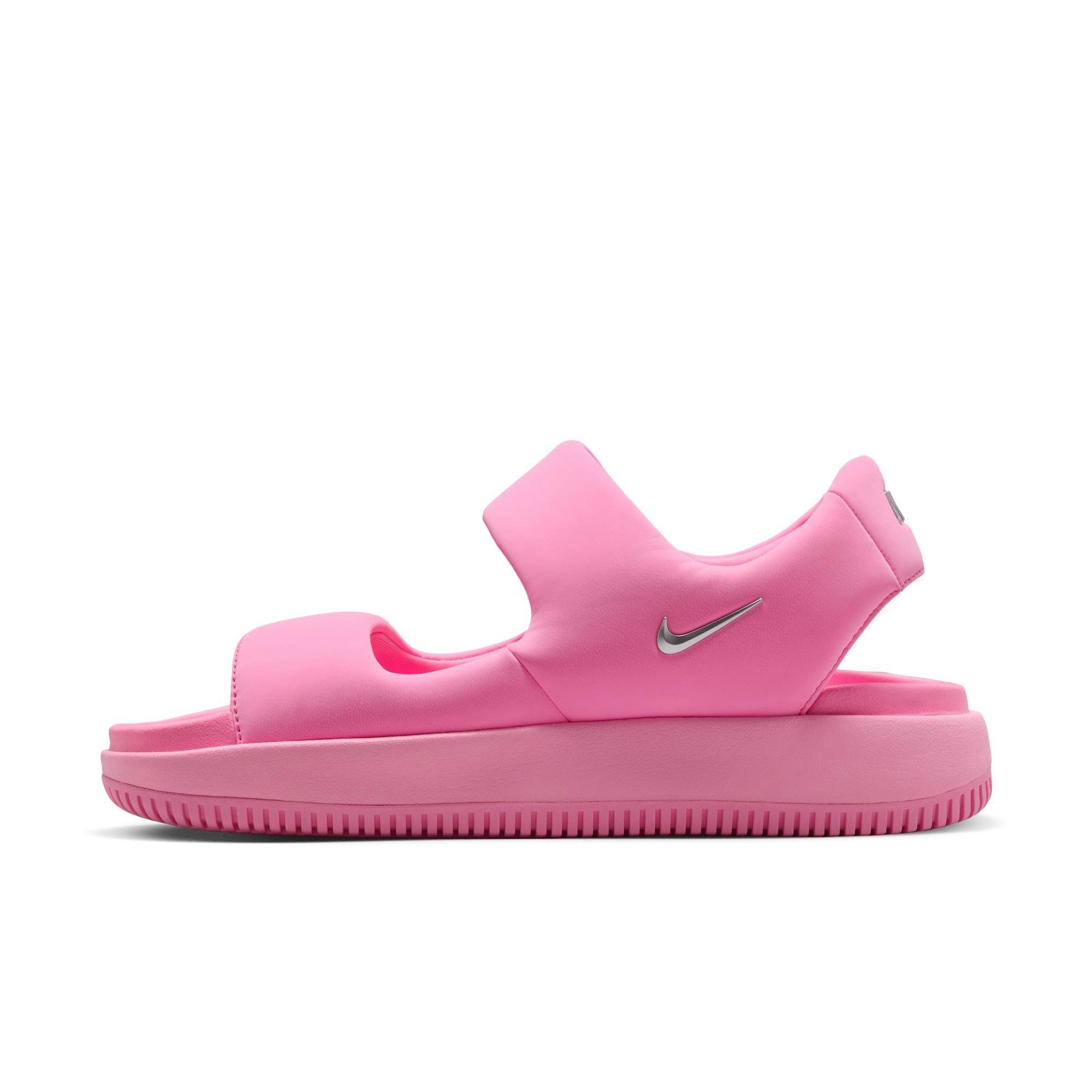 Nike Calm "Hyper Pink/Metallic Silver" Women's Sandal - PINK Thumbnail View 3