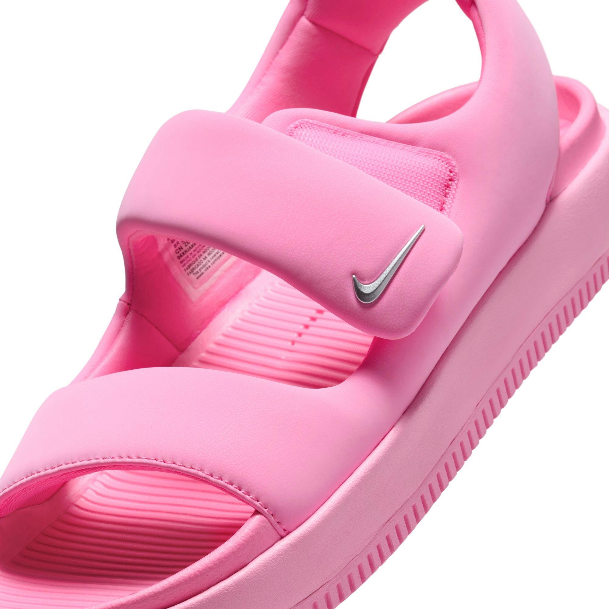 Nike Calm "Hyper Pink/Metallic Silver" Women's Sandal - PINK Thumbnail View 10