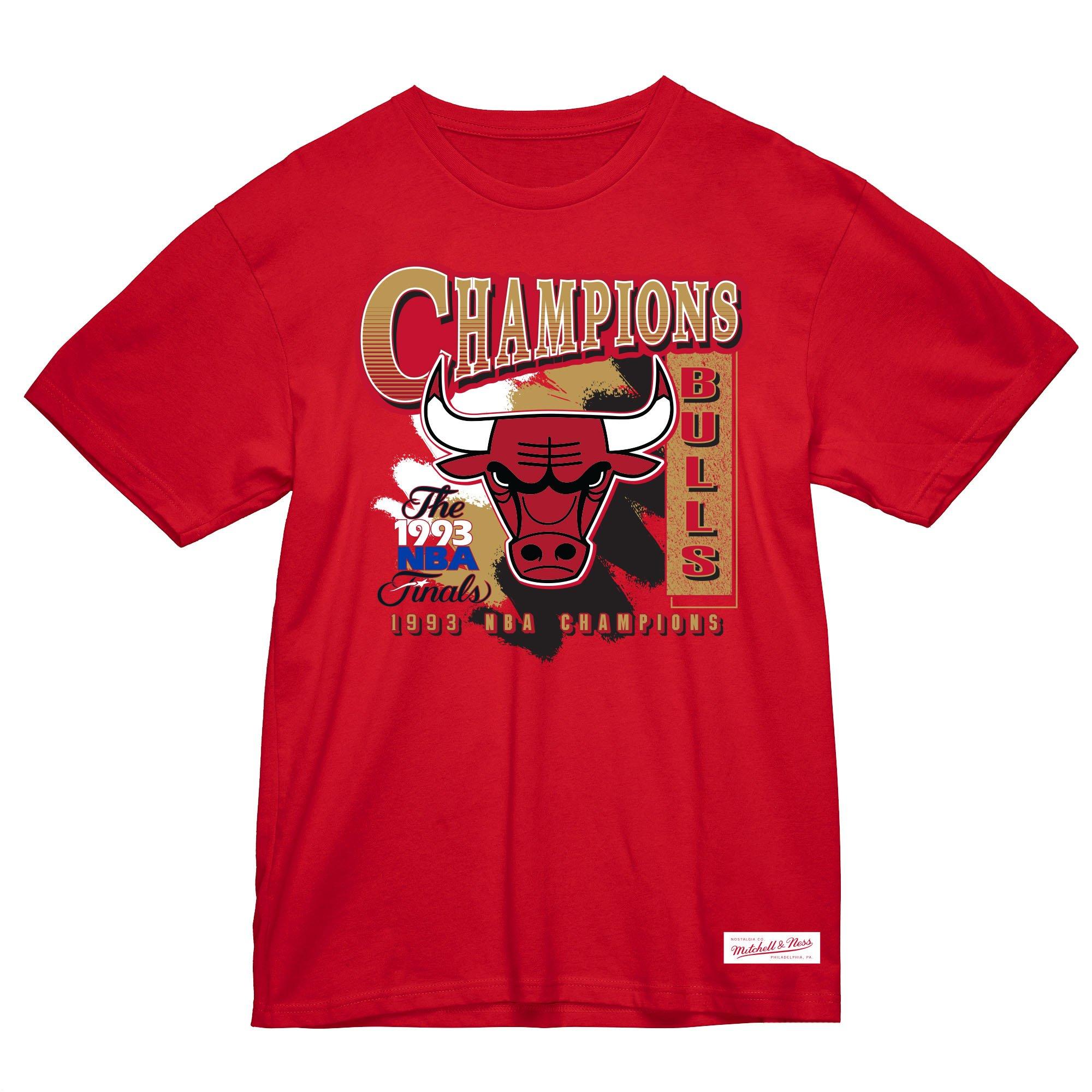 Mitchell & Ness Men's Chicago Bulls Champions Tee- Red - RED Thumbnail View 1