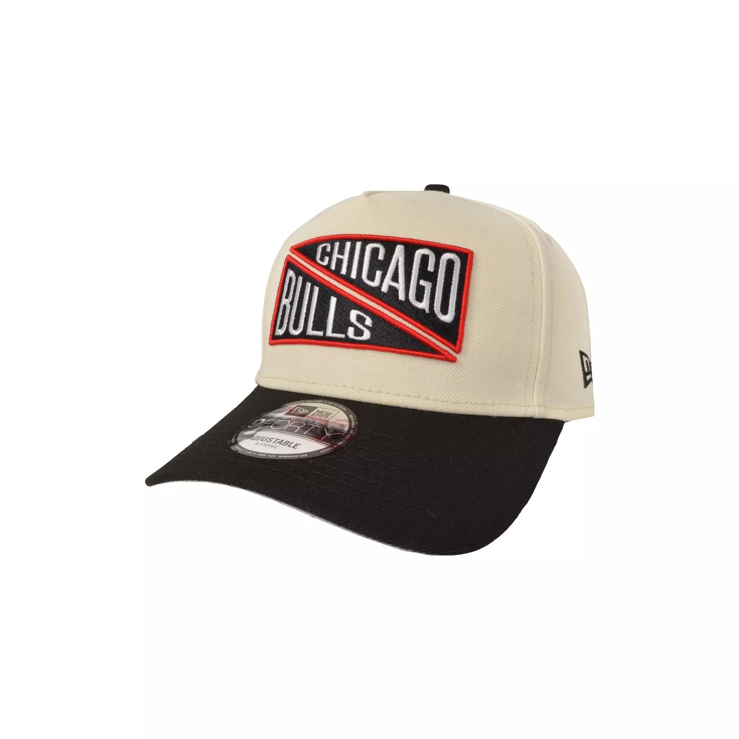 New Era Chicago Bulls 9FORTY A-Frame Team Flag Snapback - WHITE/BLACK