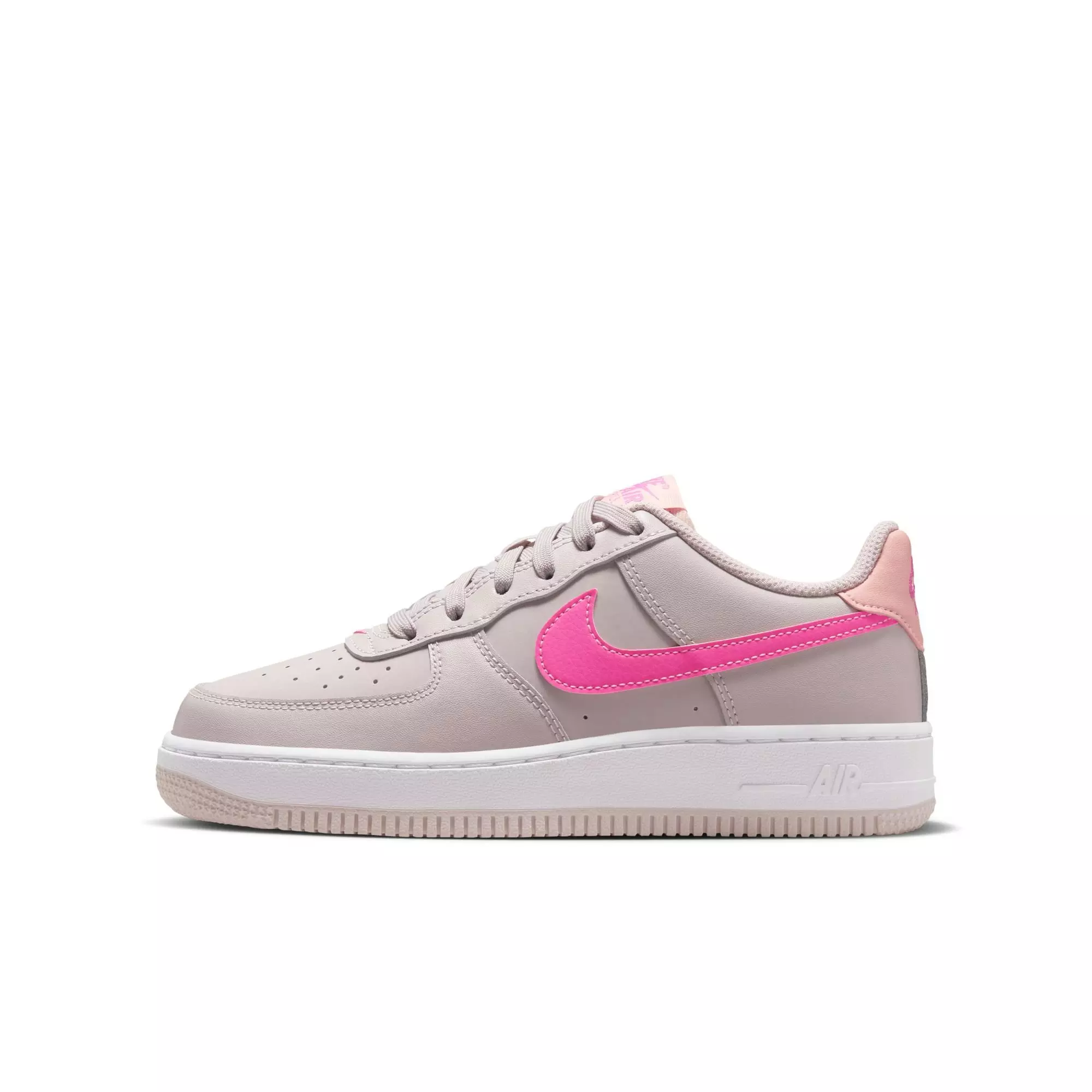 Nike Air Force 1 "Platinum Violet/Pinksicle/Arctic Orange" Grade School Girls' Shoe - WHITE/PURPLE