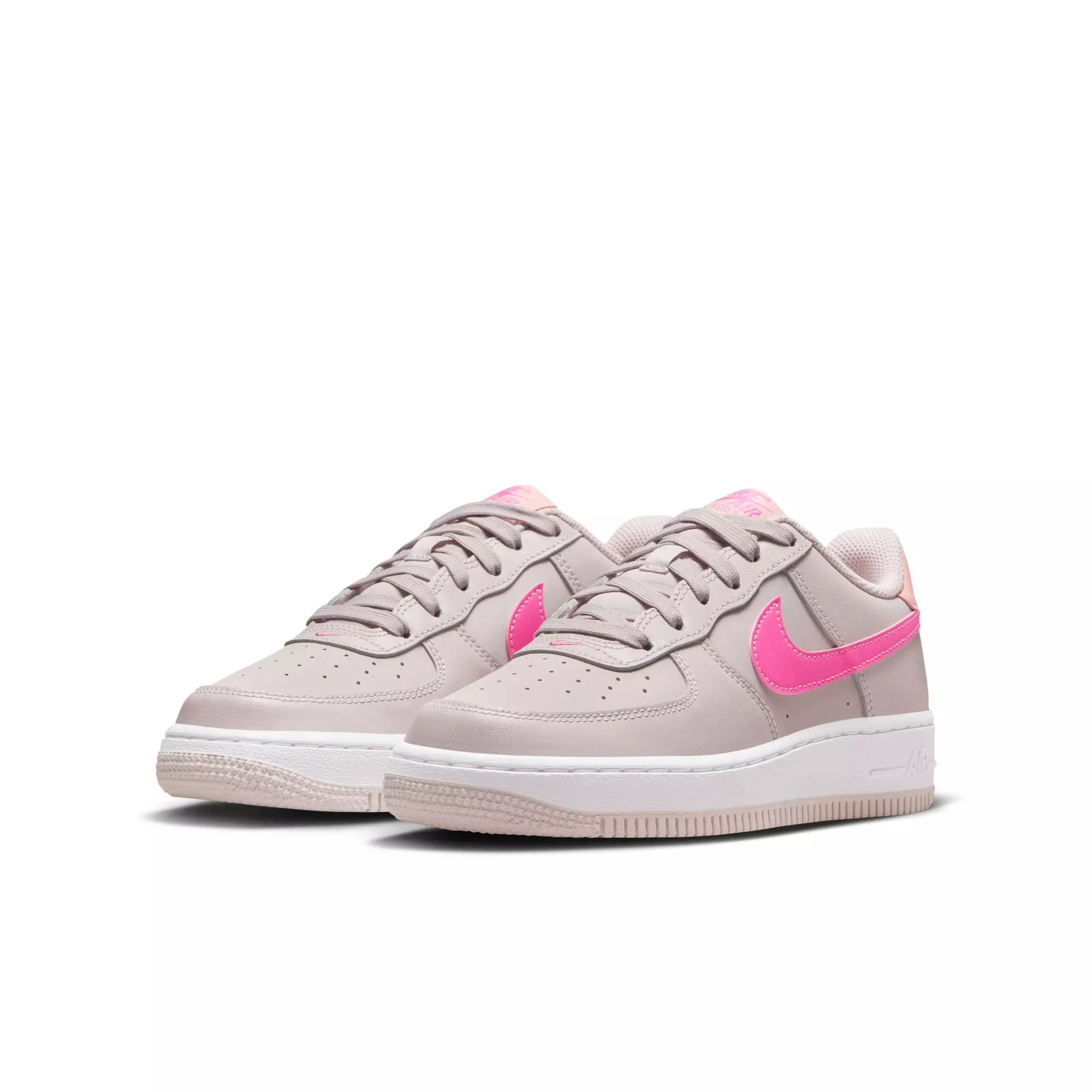 Nike Air Force 1 "Platinum Violet/Pinksicle/Arctic Orange" Grade School Girls' Shoe - WHITE/PURPLE
