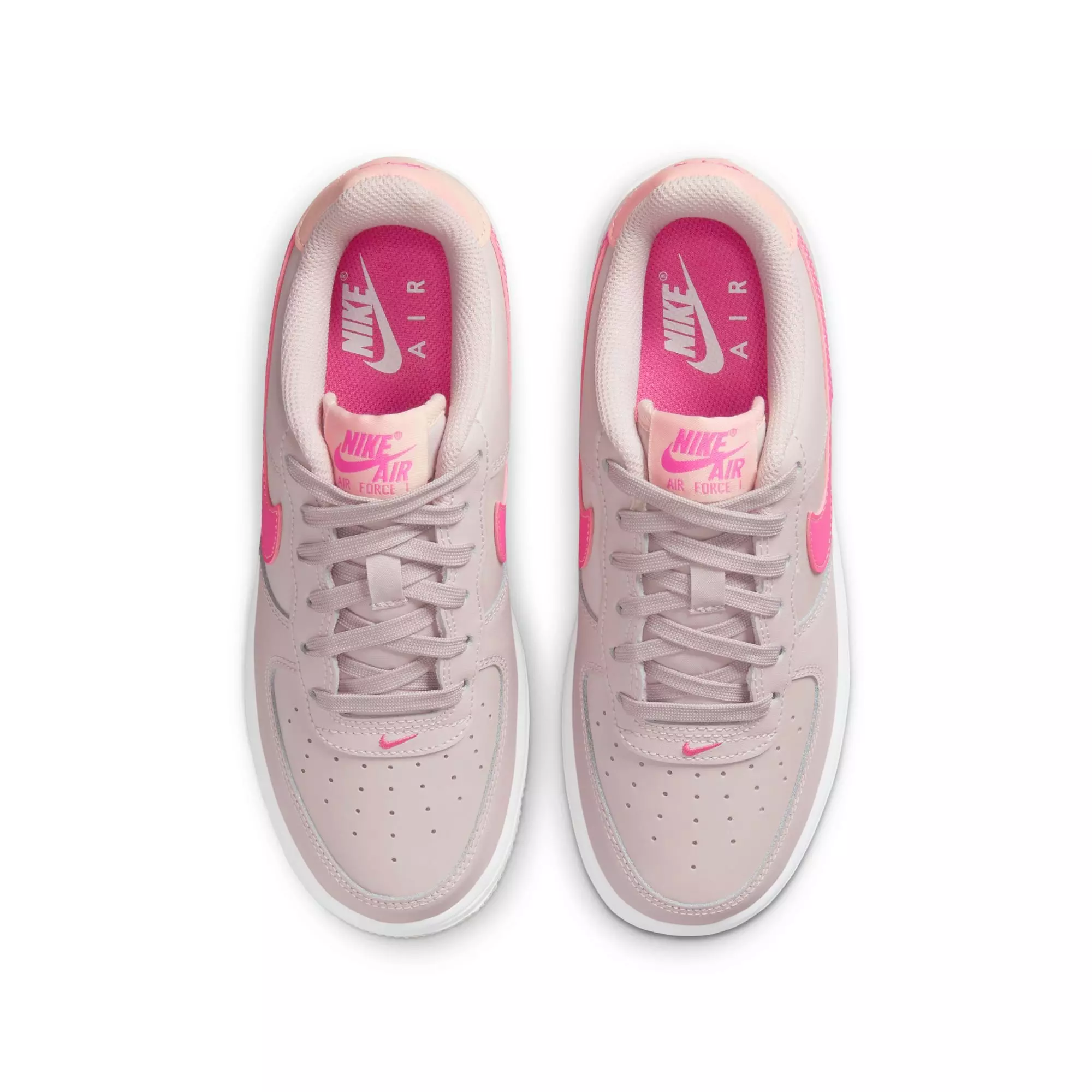 Nike Air Force 1 "Platinum Violet/Pinksicle/Arctic Orange" Grade School Girls' Shoe - WHITE/PURPLE