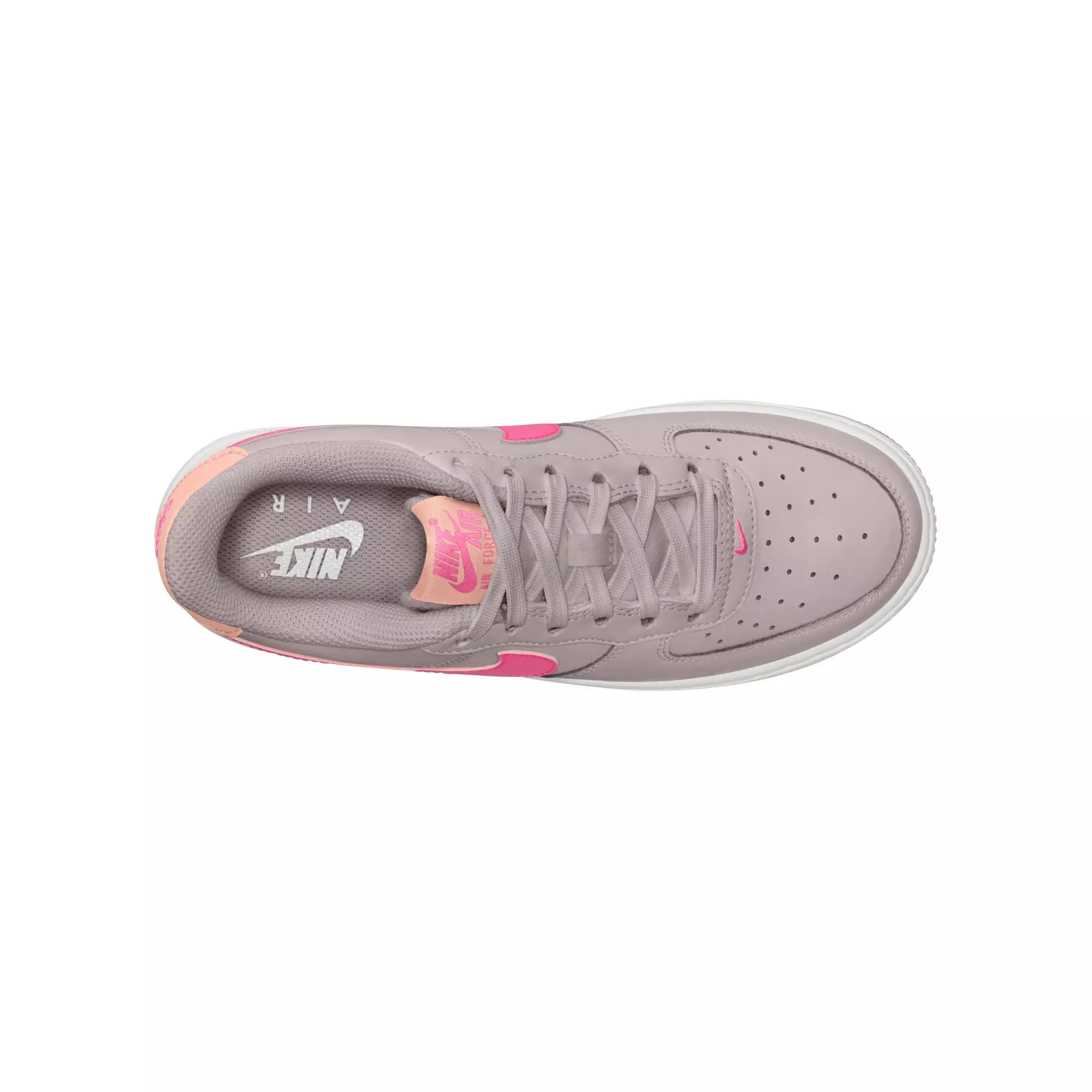 Nike Air Force 1 "Platinum Violet/Pinksicle/Arctic Orange" Grade School Girls' Shoe - WHITE/PURPLE
