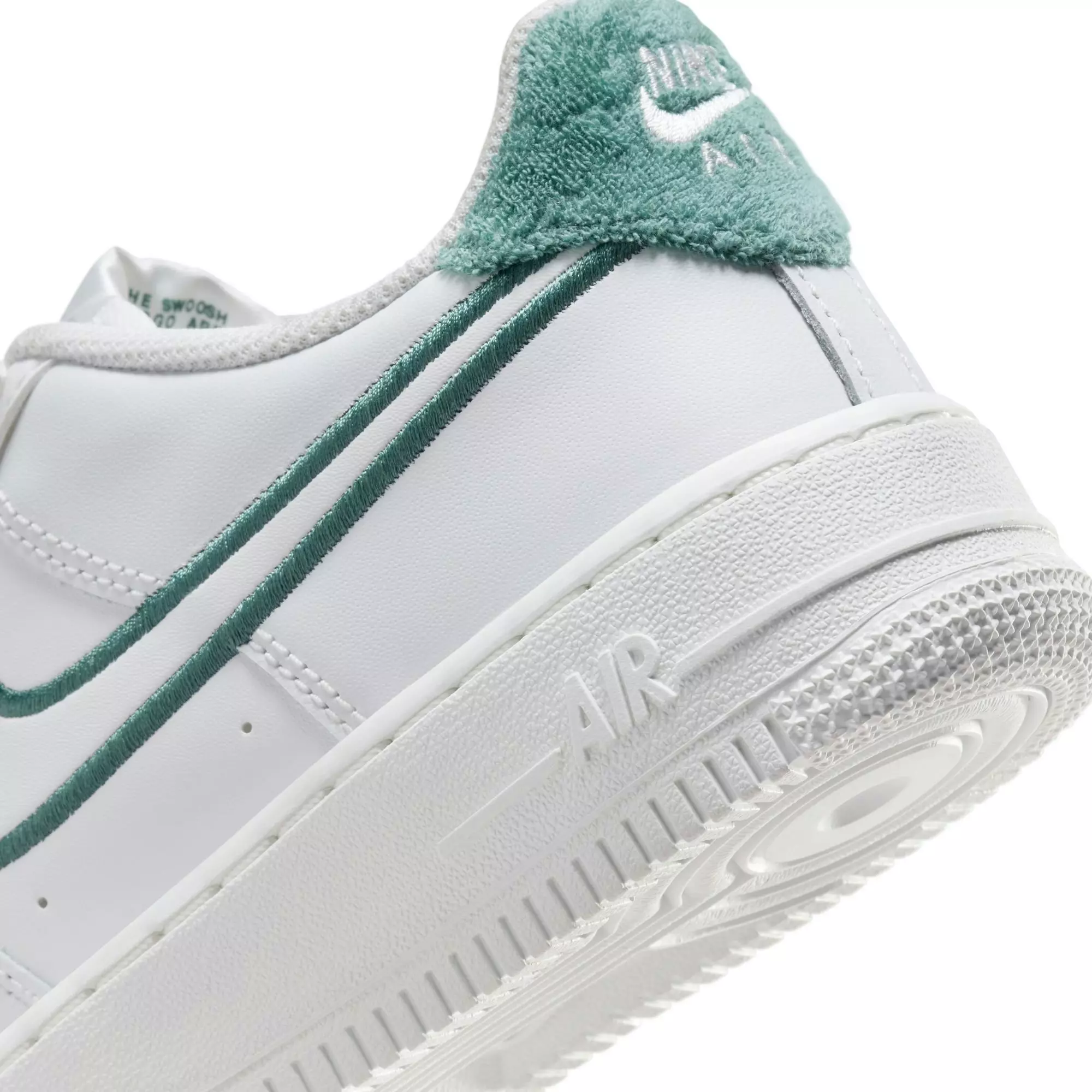 Nike Air Force 1 LV8 2 "Summit White/Bicoastal" Grade School Girls' Shoe - WHITE/GREEN