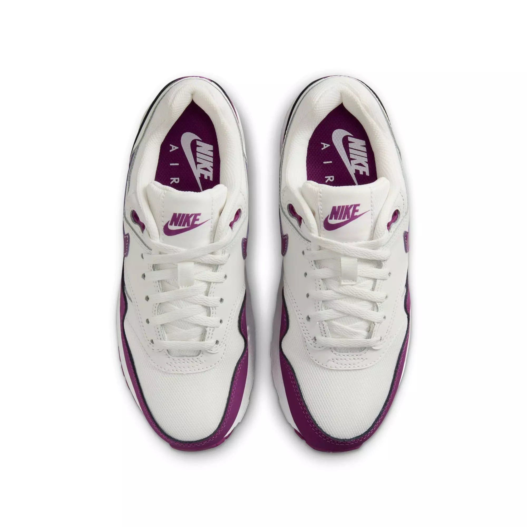 Nike Air Max 1 "Summit White/Viotech/White" Grade School Girls' Shoe - WHITE/PURPLE