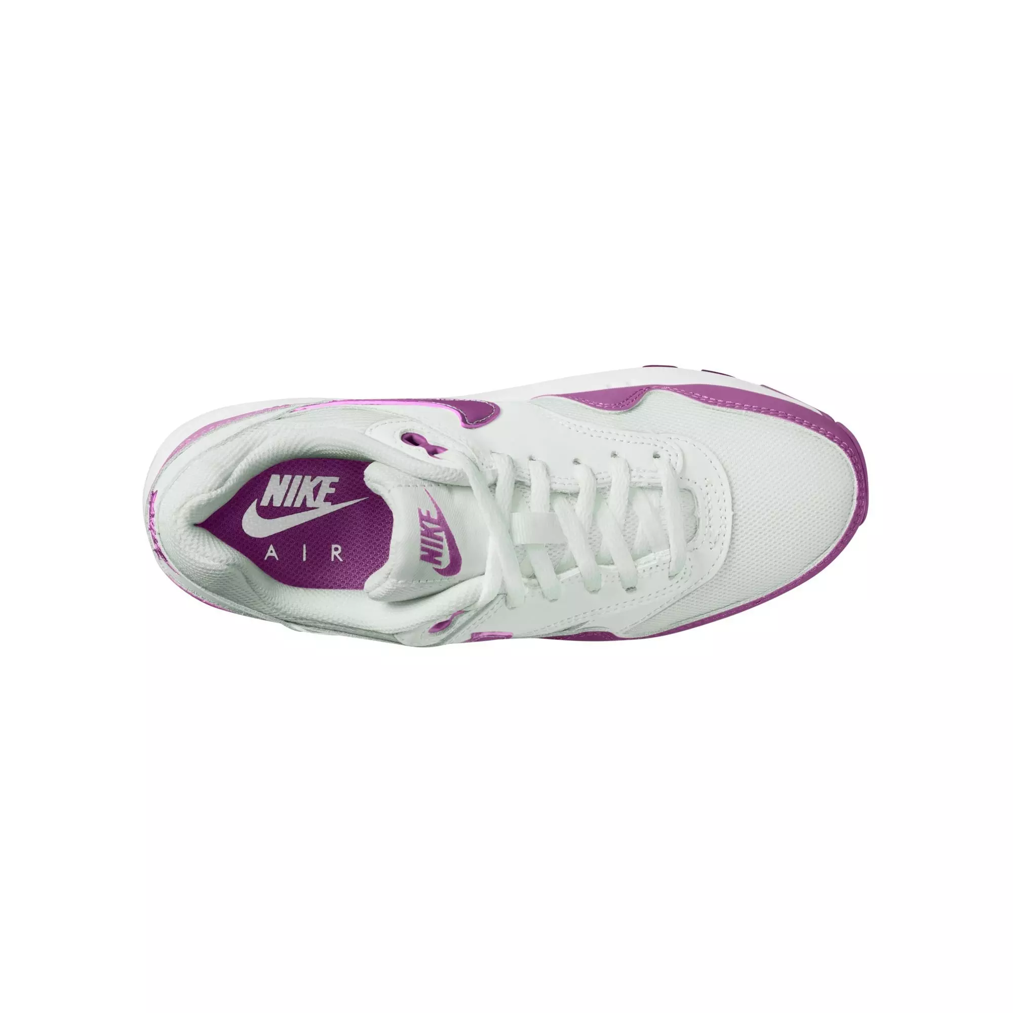 Nike Air Max 1 "Summit White/Viotech/White" Grade School Girls' Shoe - WHITE/PURPLE