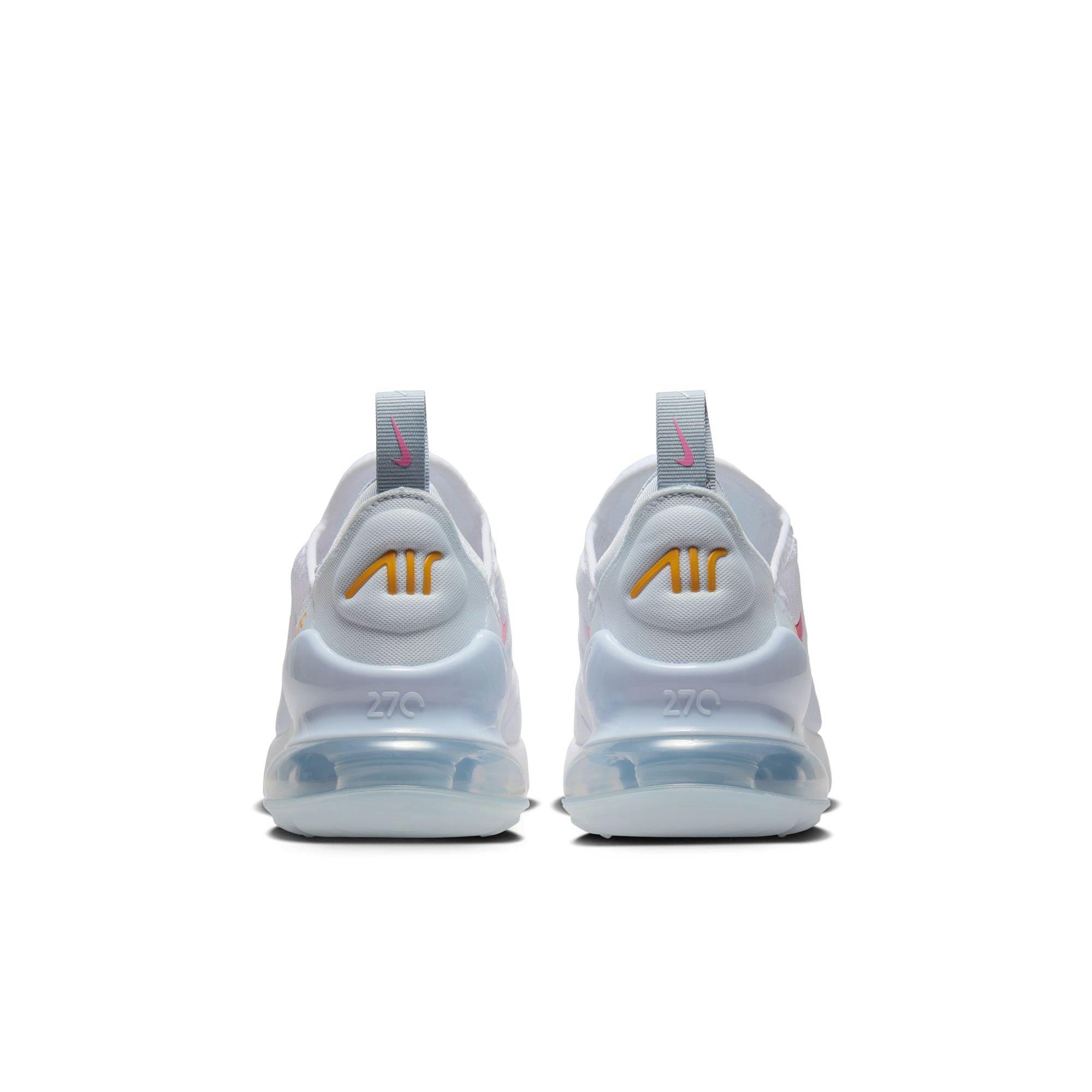 Nike Air Max 270 "White/Pinsickle/Blue Tint/Lt Armory Blue" Grade School Girls' Shoe - WHITE/BLUE Thumbnail View 6