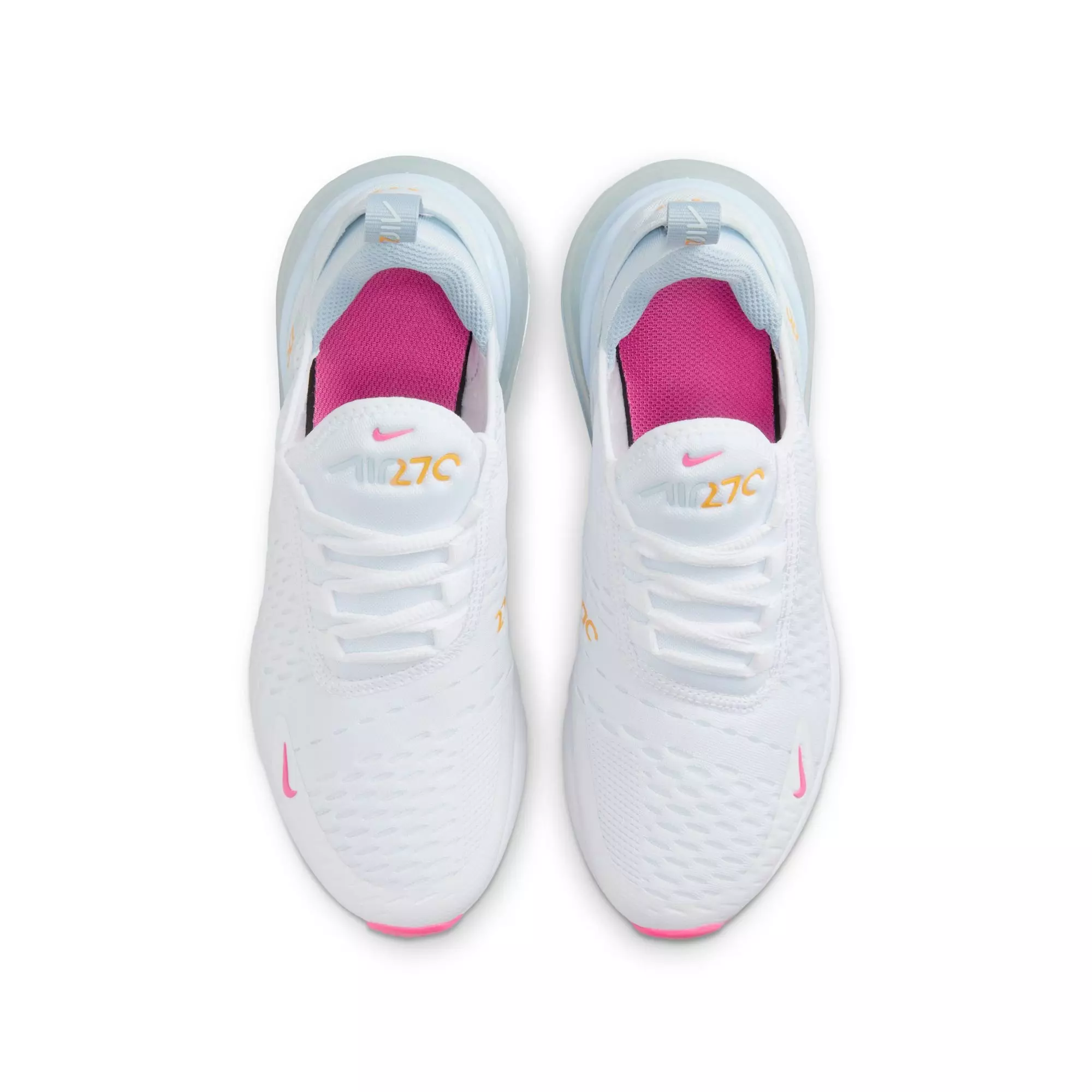 Nike Air Max 270 "White/Pinsickle/Blue Tint/Lt Armory Blue" Grade School Girls' Shoe - WHITE/BLUE