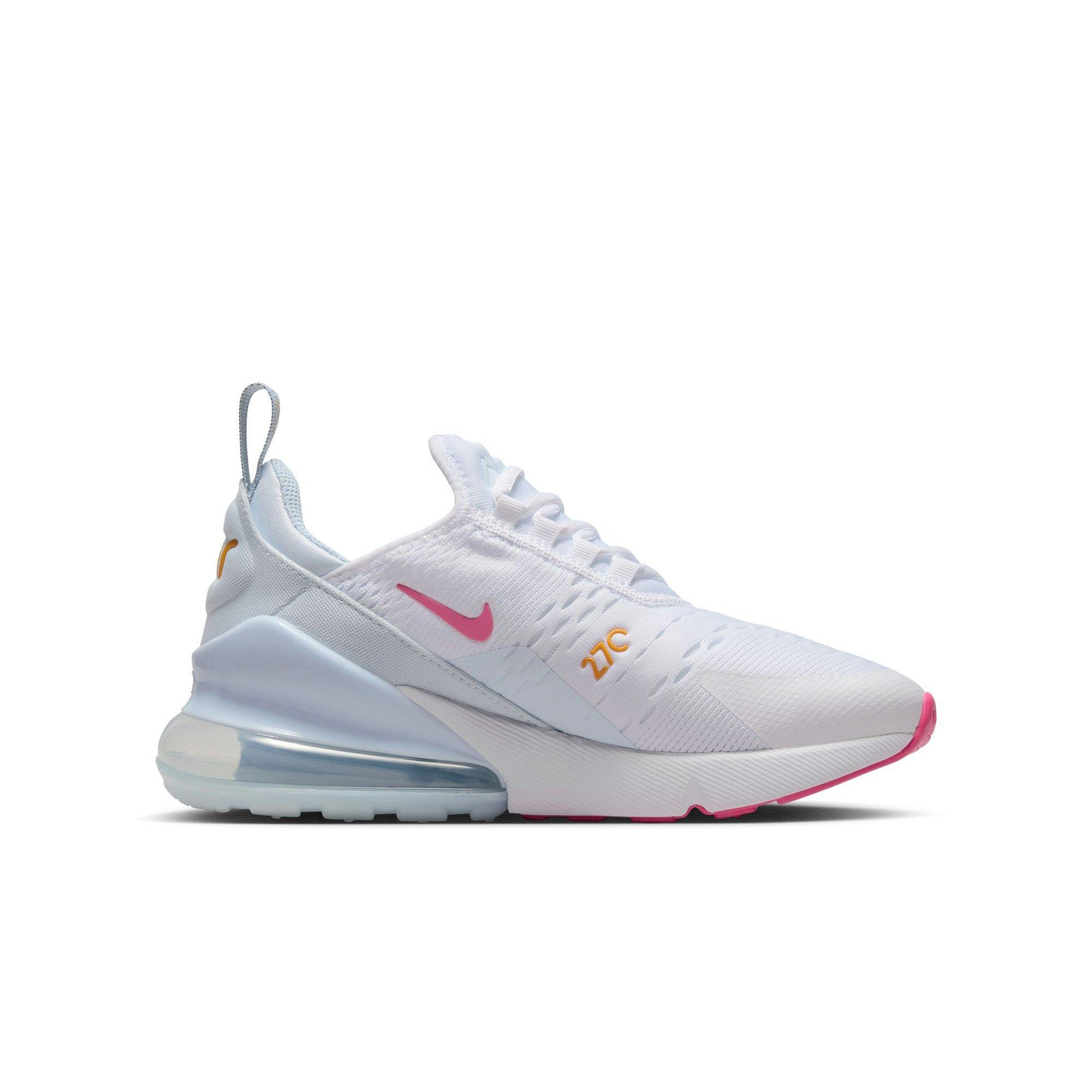 Nike Air Max 270 "White/Pinsickle/Blue Tint/Lt Armory Blue" Grade School Girls' Shoe - WHITE/BLUE Thumbnail View 2