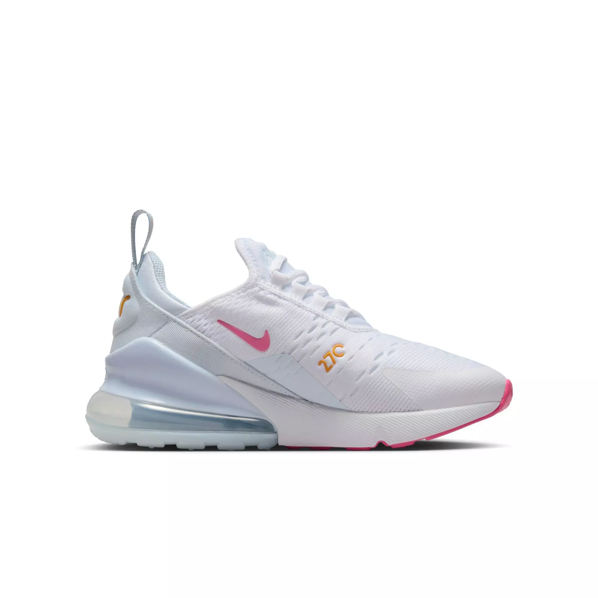 Nike Air Max 270 "White/Pinsickle/Blue Tint/Lt Armory Blue" Grade School Girls' Shoe - WHITE/BLUE