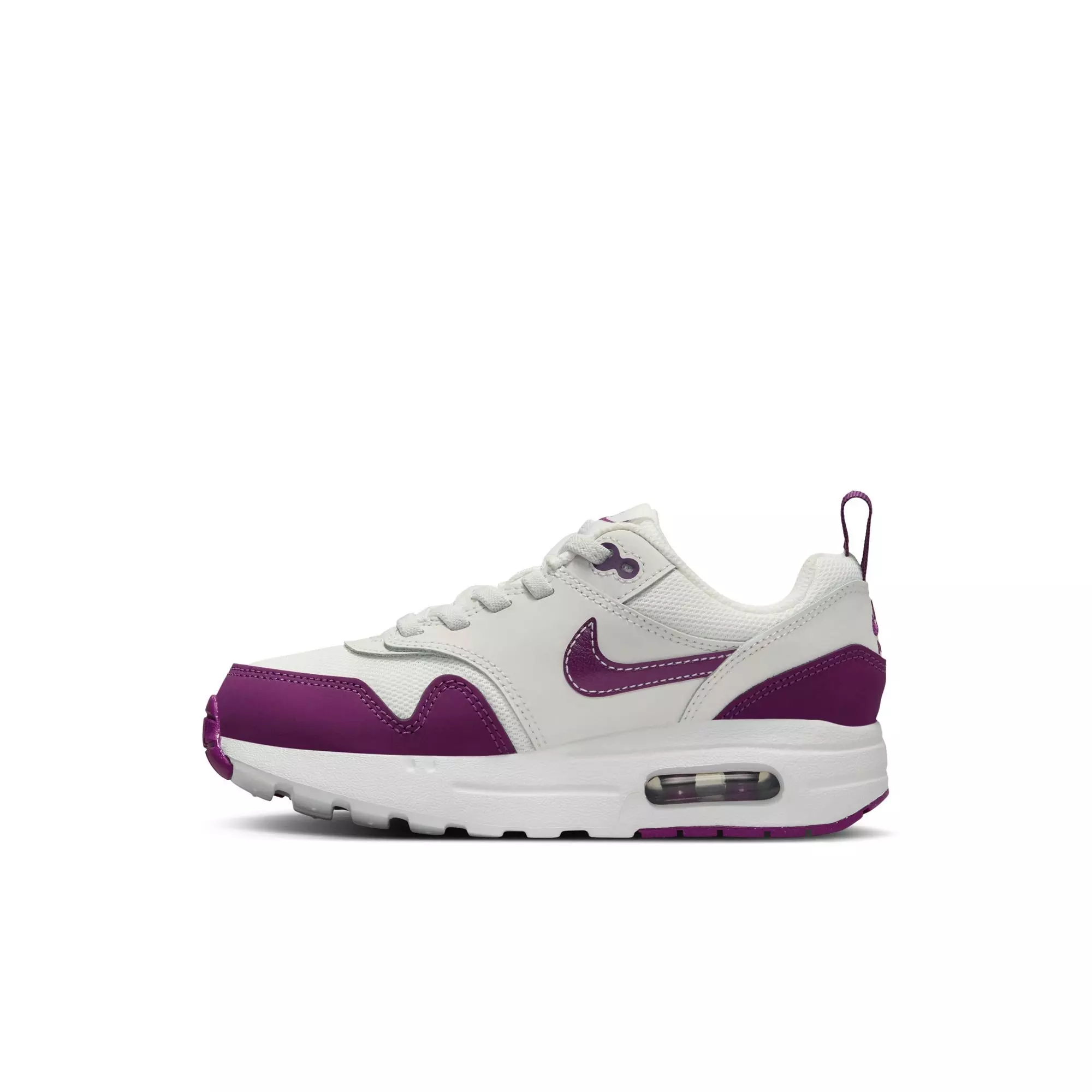 Nike Air Max 1 EasyOn "Summit White/Viotech/White" Preschool Girls' Shoe - WHITE/PURPLE