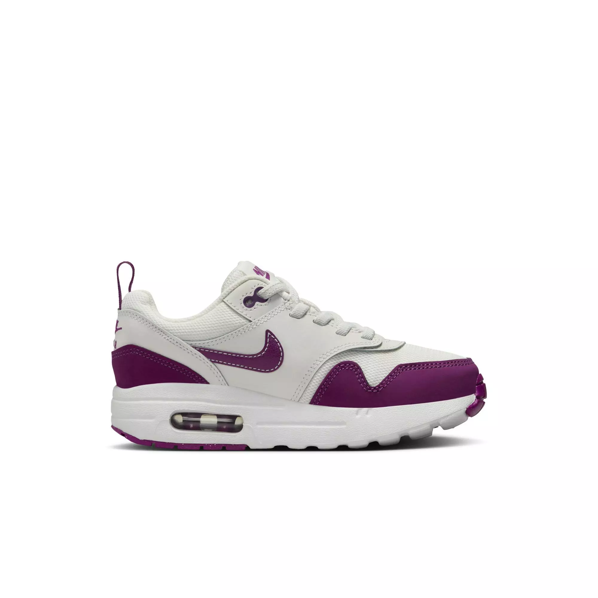 Nike Air Max 1 EasyOn "Summit White/Viotech/White" Preschool Girls' Shoe - WHITE/PURPLE