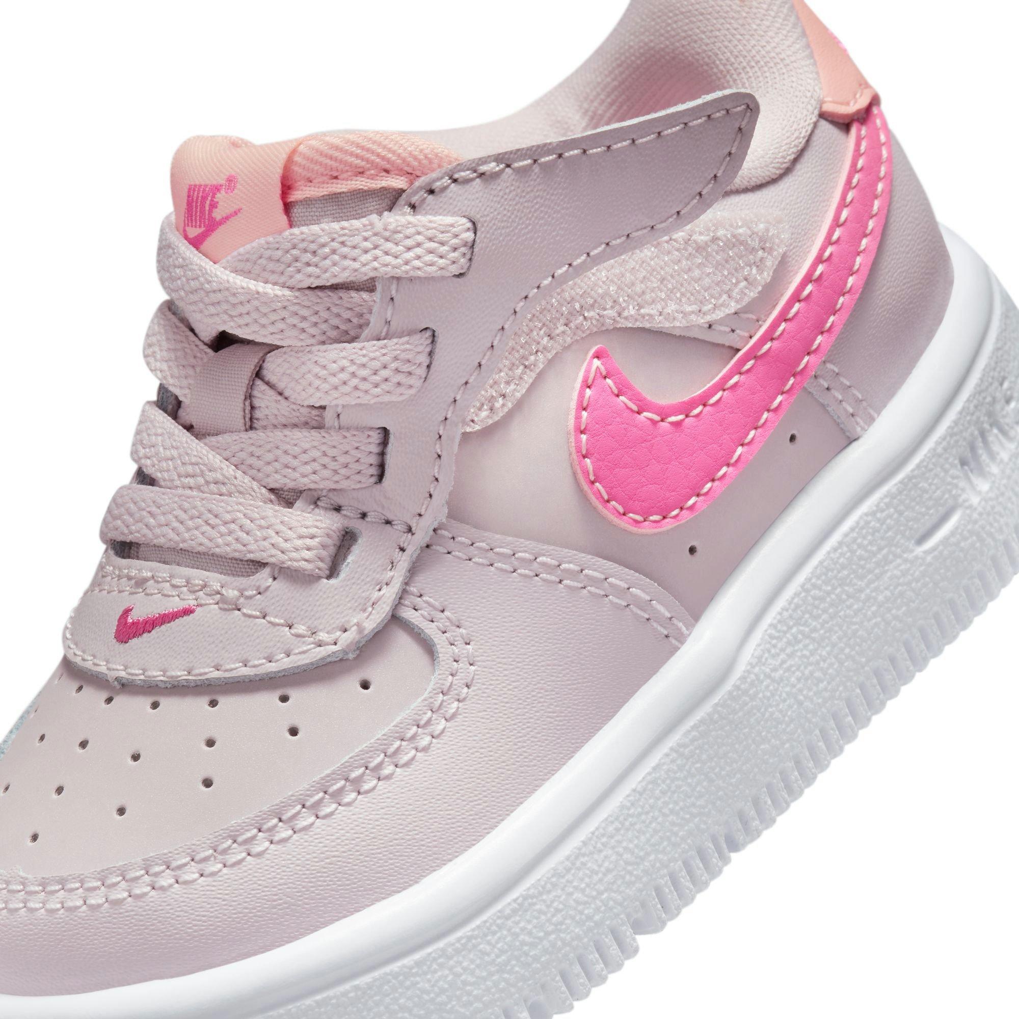 Nike Air Force 1 Low EasyOn Toddler Girls' Platinum Violet/Pinksicle/Arctic Orange Shoe